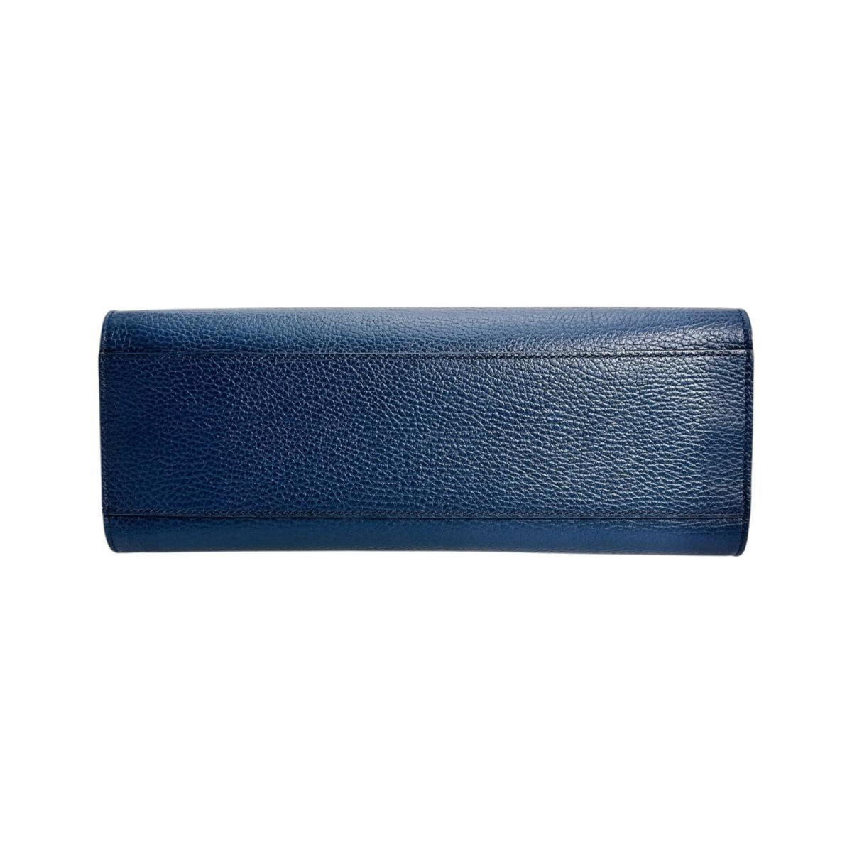 Gucci Blue Bamboo Leather Handbag (Pre-Owned)