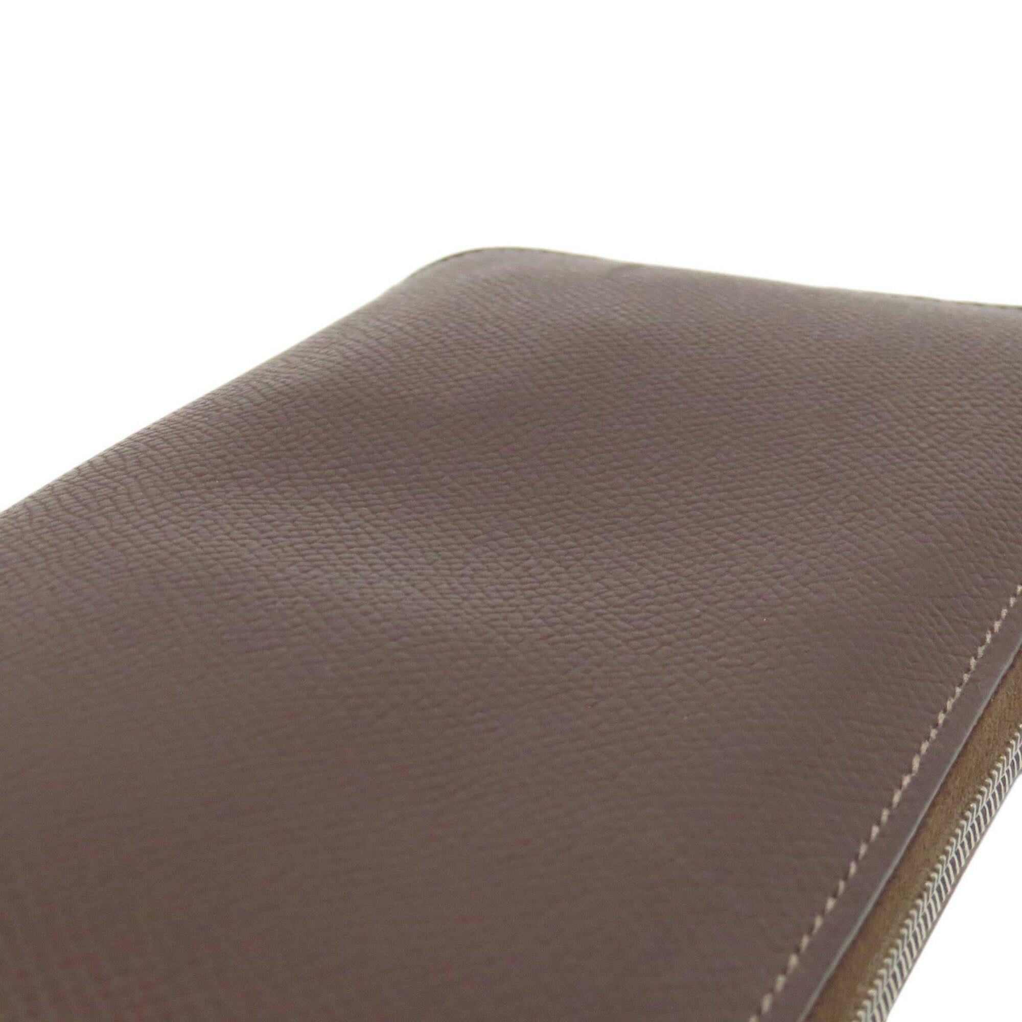 Hermes Azap Dark Brown Epsom Leather Long Wallet (Bi-Fold) (Pre-Owned)