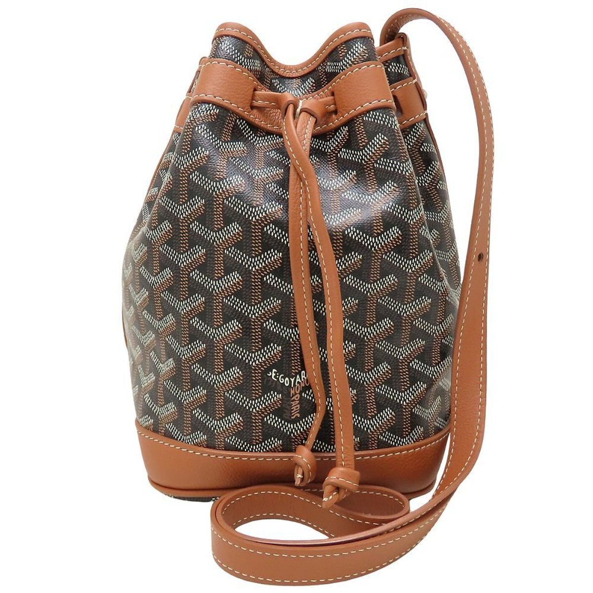 Goyard Black Brown Coated Canvas Leather Shoulder Bag (Pre-Owned)