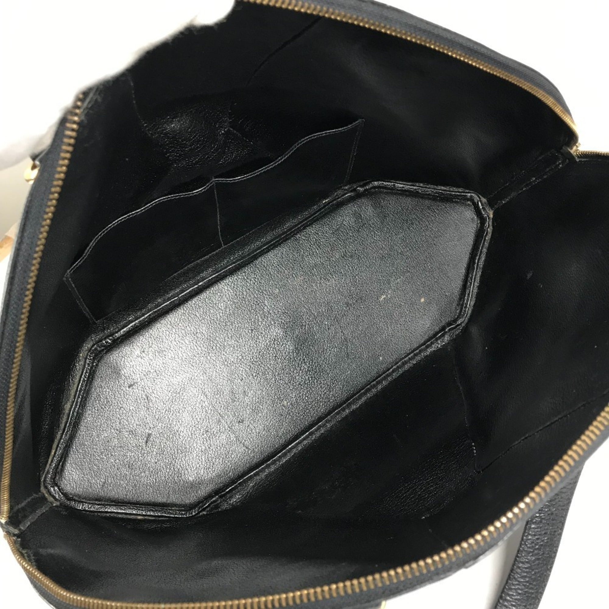 Hermes Black Leather Handbag Tote Bag (Pre-Owned)