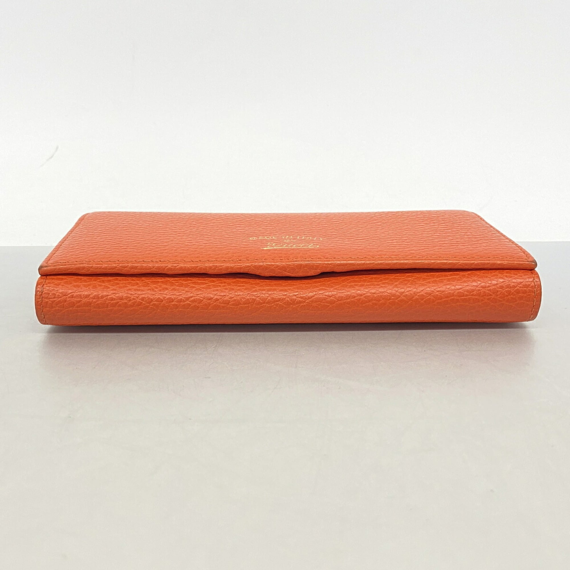 Gucci Orange Leather Long Wallet (Bi-Fold) (Pre-Owned)