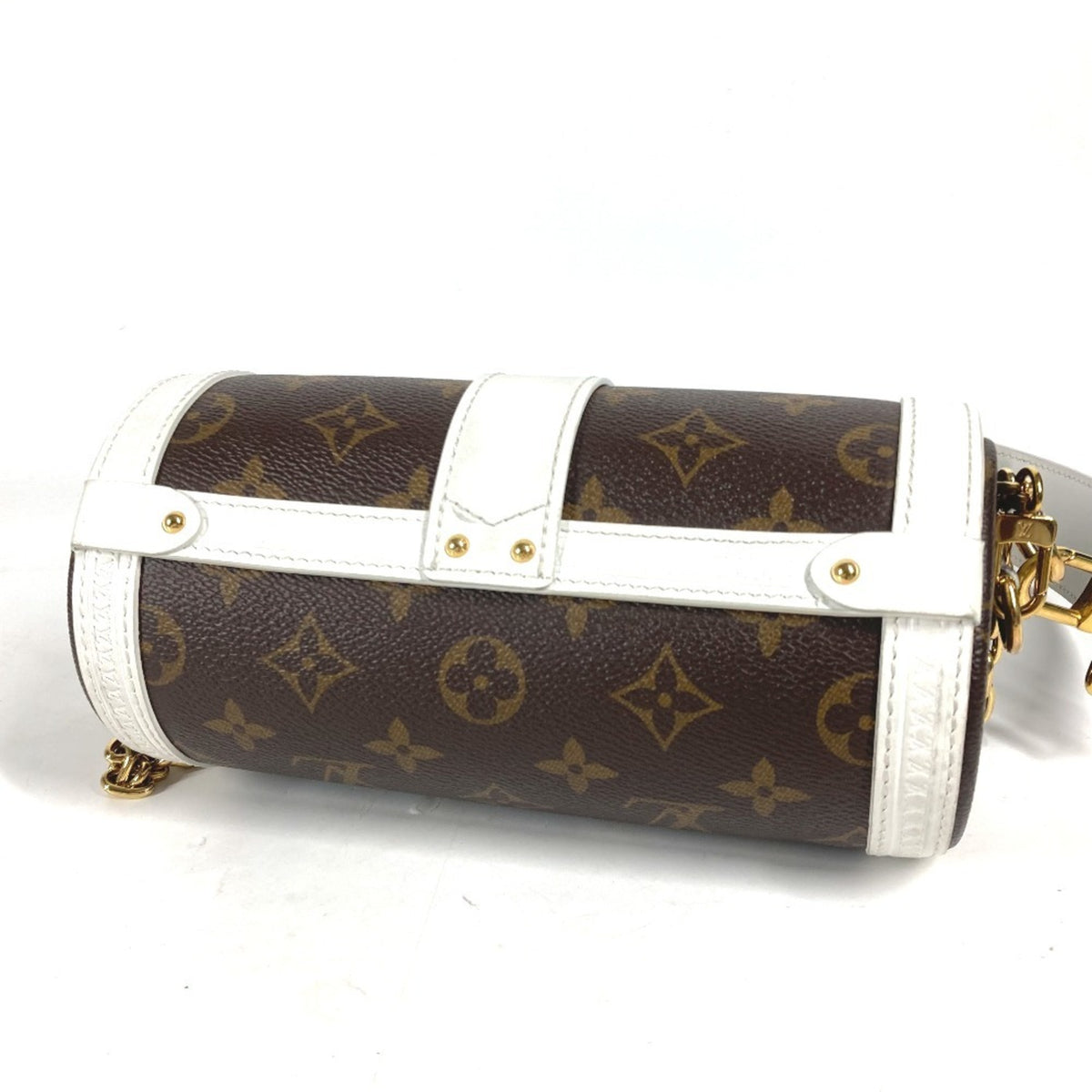 Louis Vuitton Brown White Monogram Canvas Pouch Shoulder Bag (Pre-Owned)