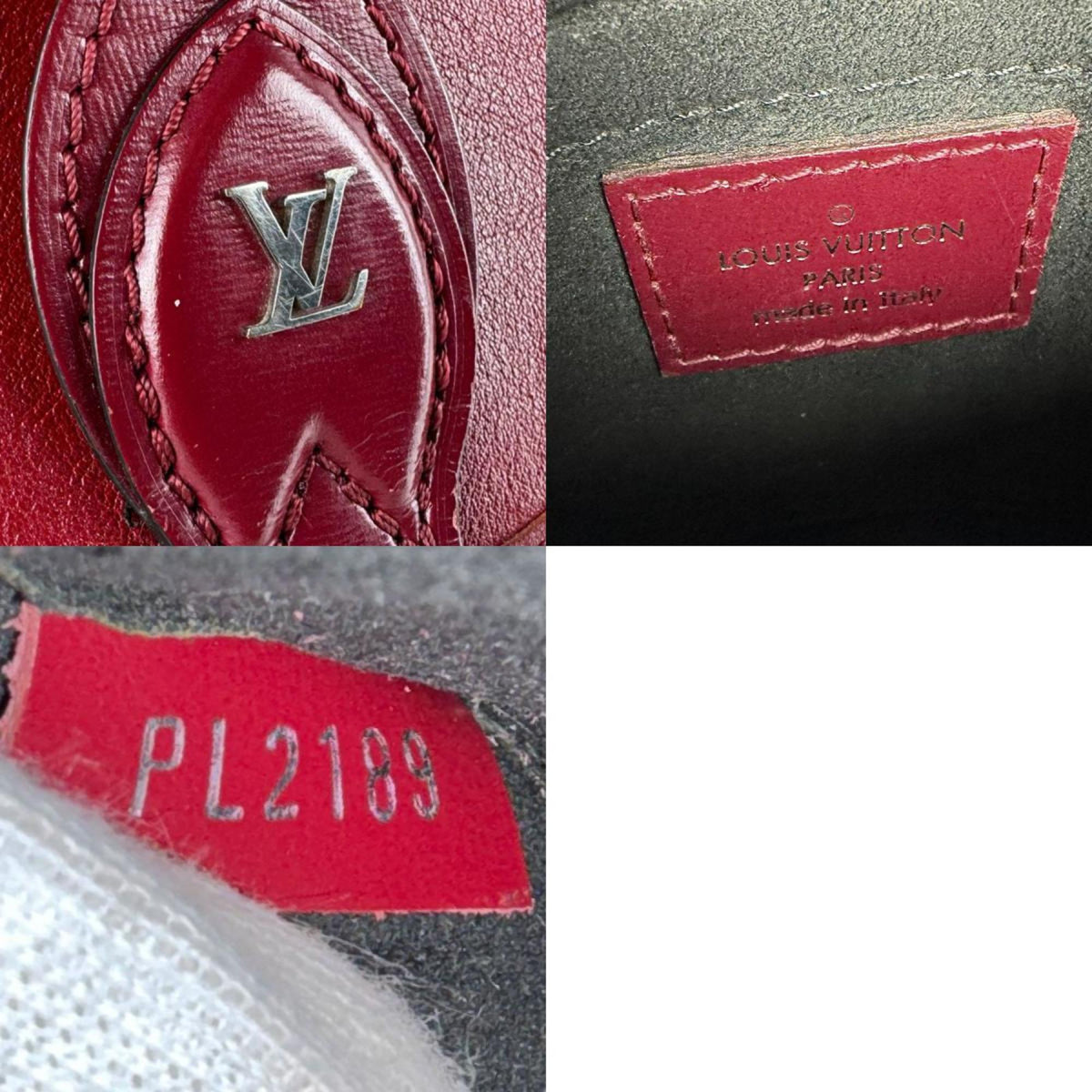 Louis Vuitton Dark Red Leather Shoulder Bag (Pre-Owned)