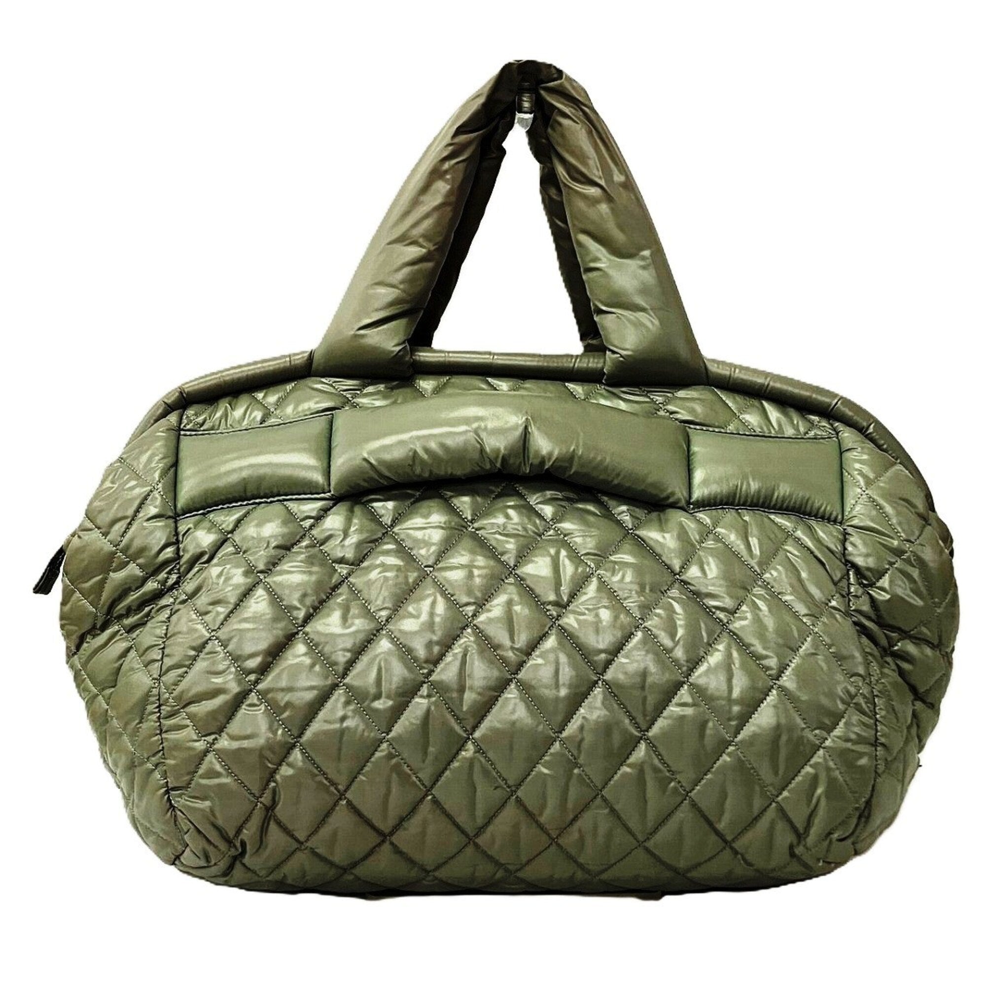 Chanel Green Nylon Boston Bag (Pre-Owned)