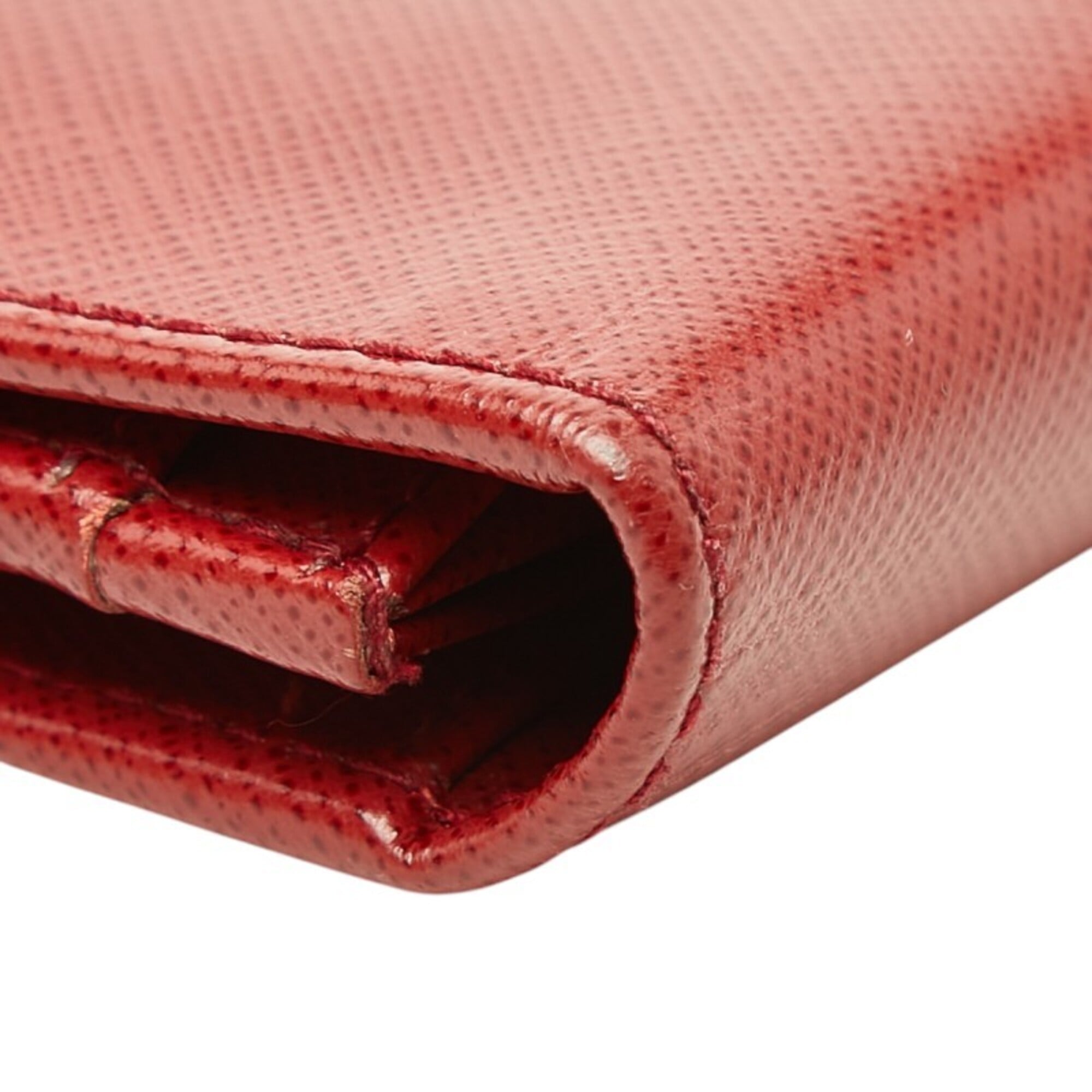 Salvatore Ferragamo Red Color Leather Long Wallet (Bi-Fold) (Pre-Owned)