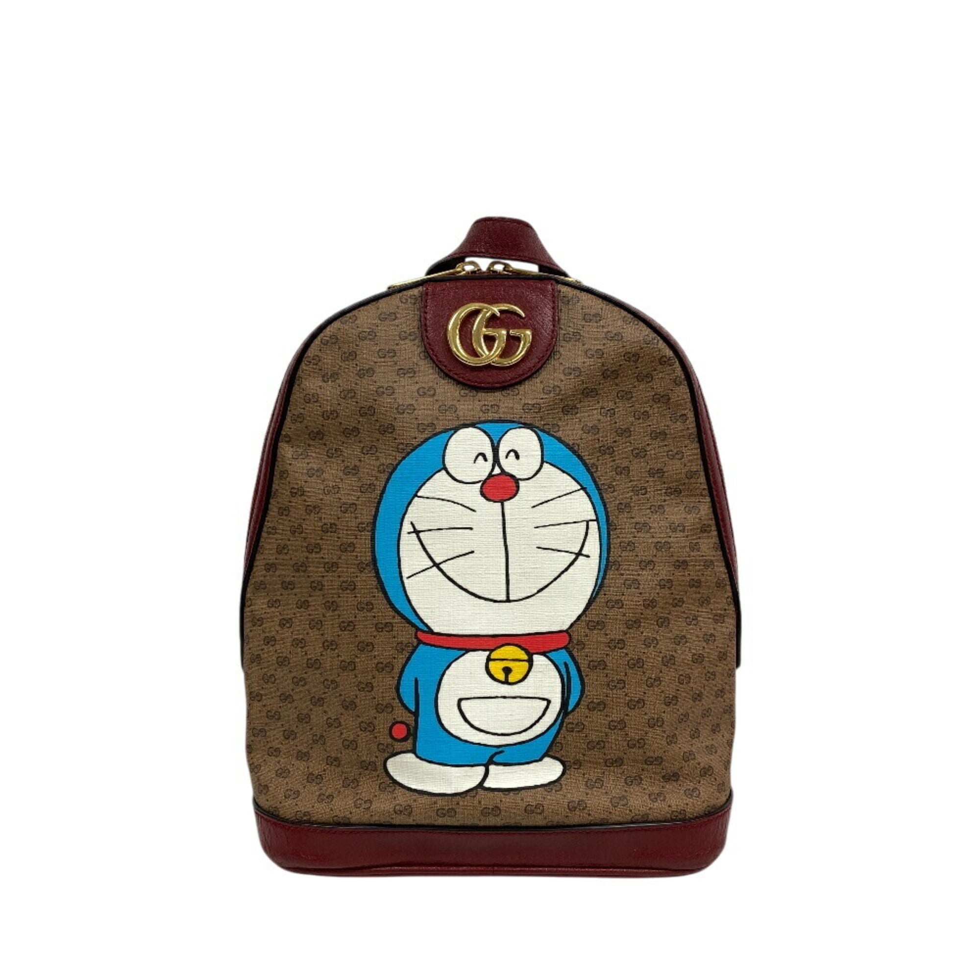 Gucci Beige Red Color Gg Supreme Backpack (Pre-Owned)