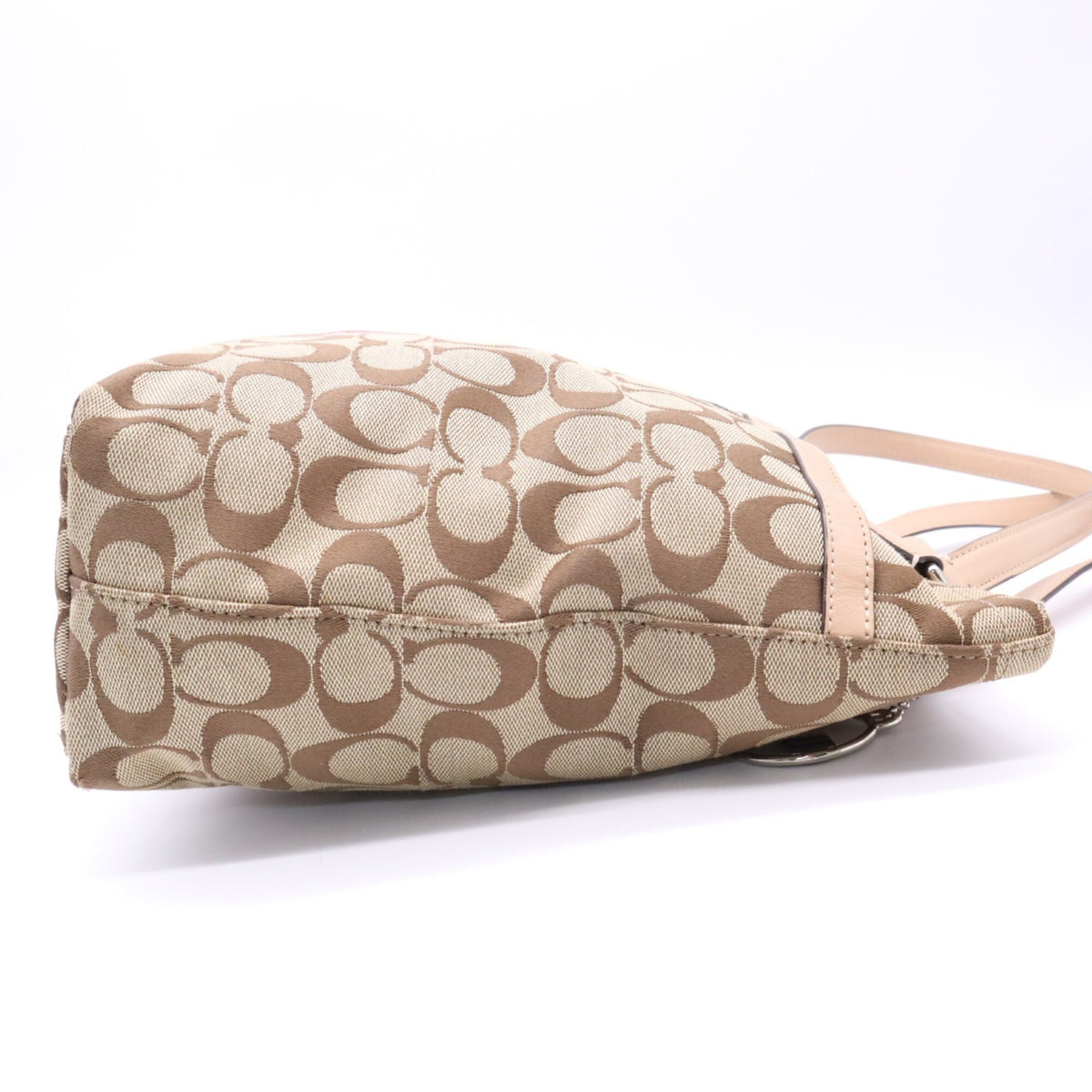 Coach Brown Pink Signature Line Tote Bag (Pre-Owned)