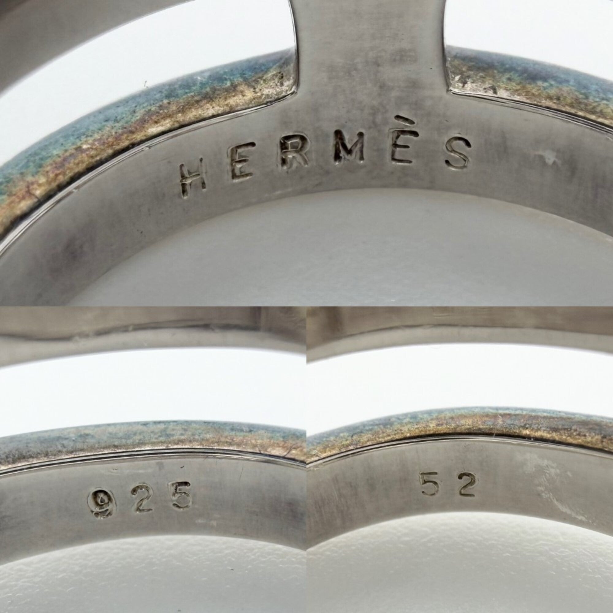 Hermes Silver 925 Band Ring (Pre-Owned)