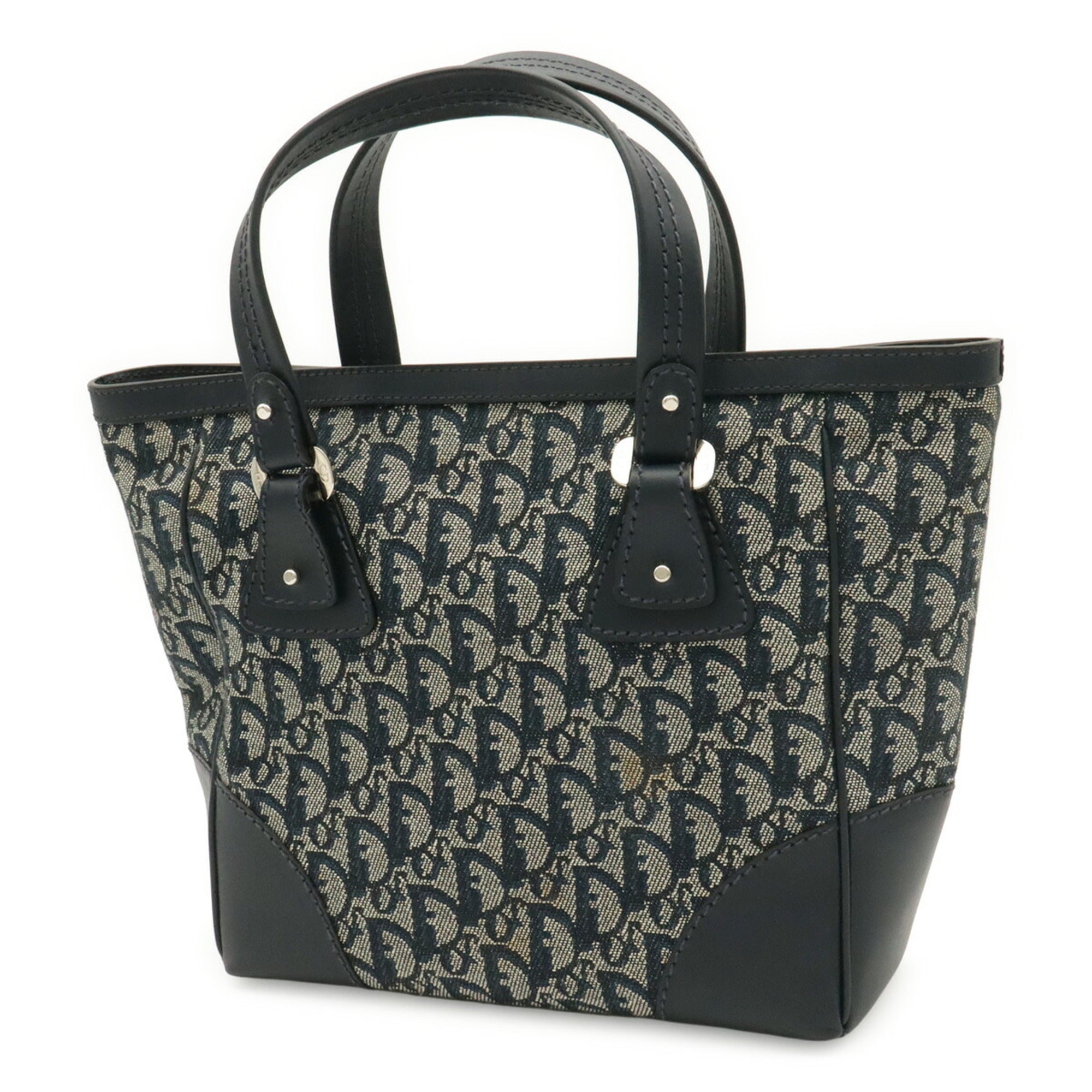 Christian Dior Navy Trotter Handbag Tote Bag (Pre-Owned)