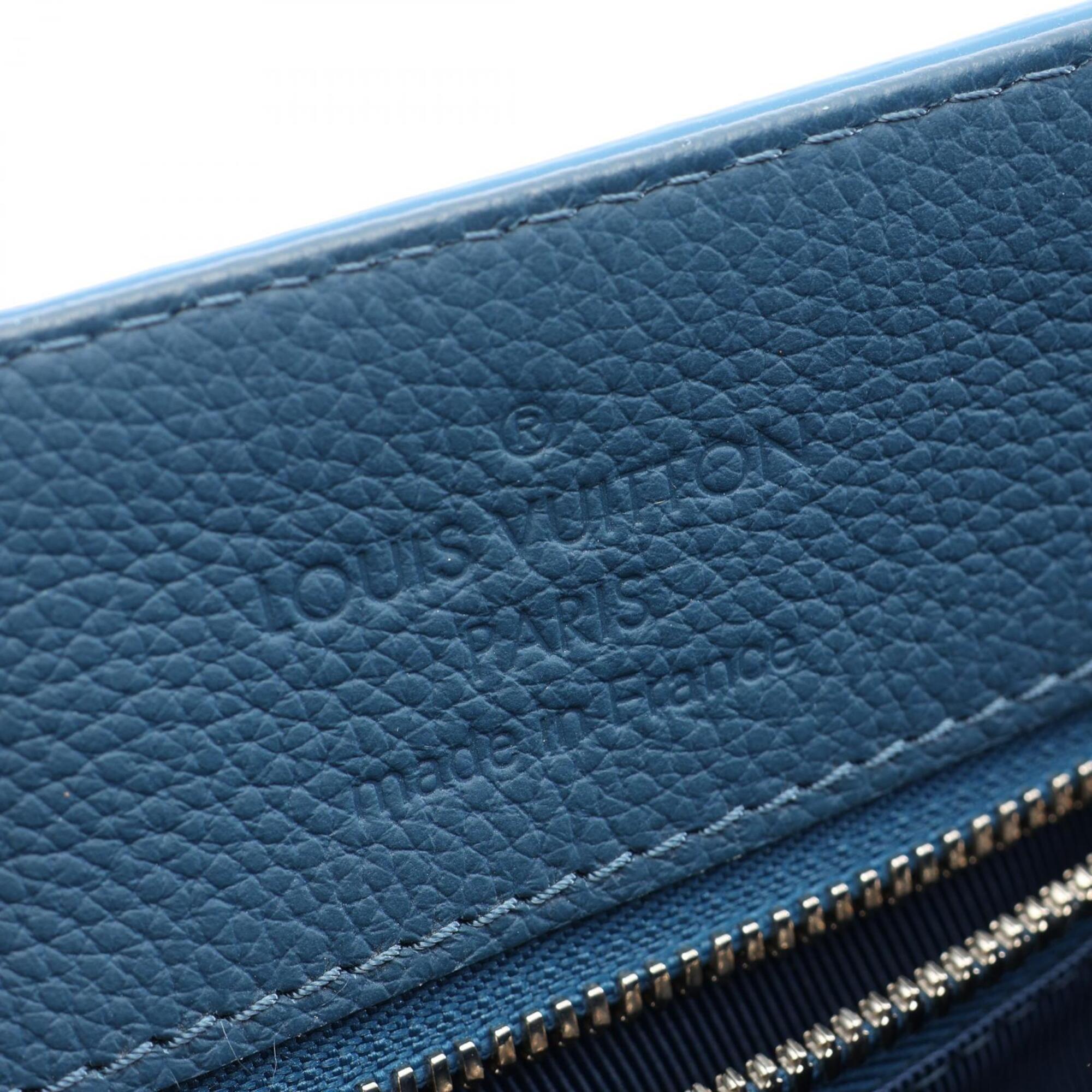 Louis Vuitton Blue Leather Handbag Tote Bag (Pre-Owned)