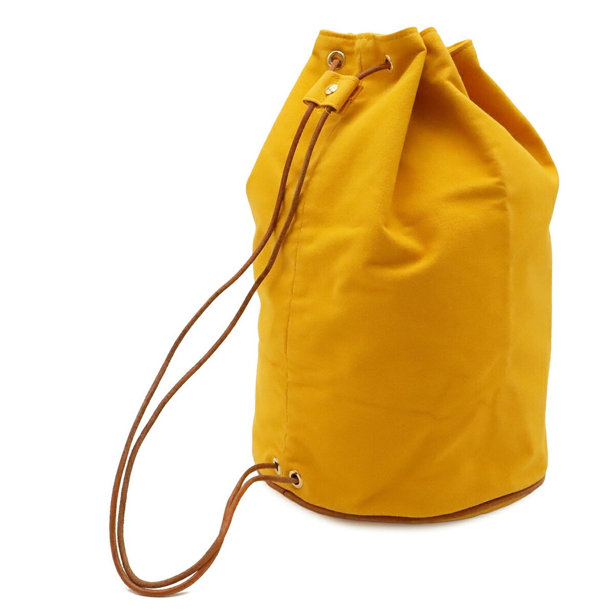 Hermes Yellow Canvas Leather Shoulder Bag (Pre-Owned)