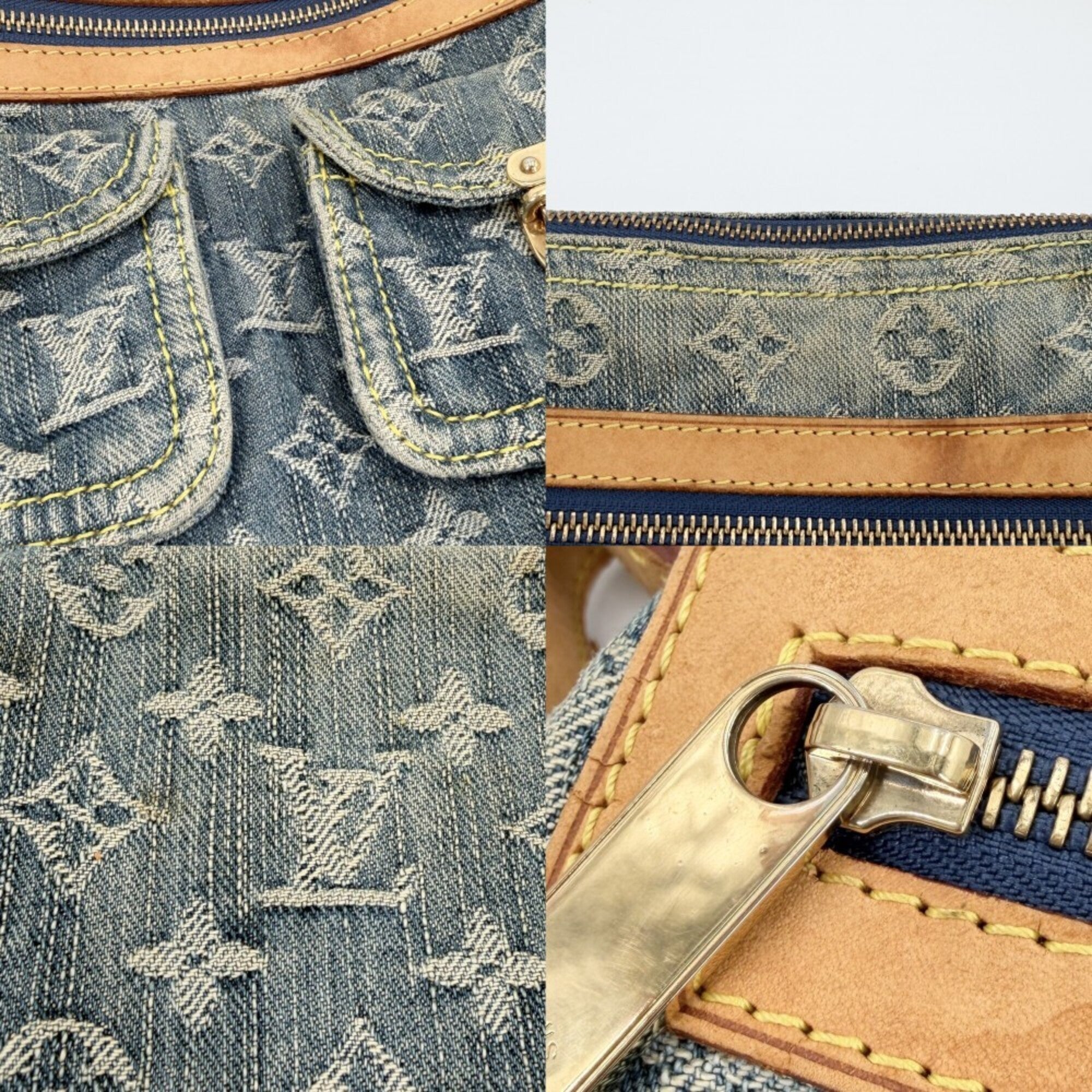 Louis Vuitton Blue Monogram Denim Shoulder Bag (Pre-Owned)