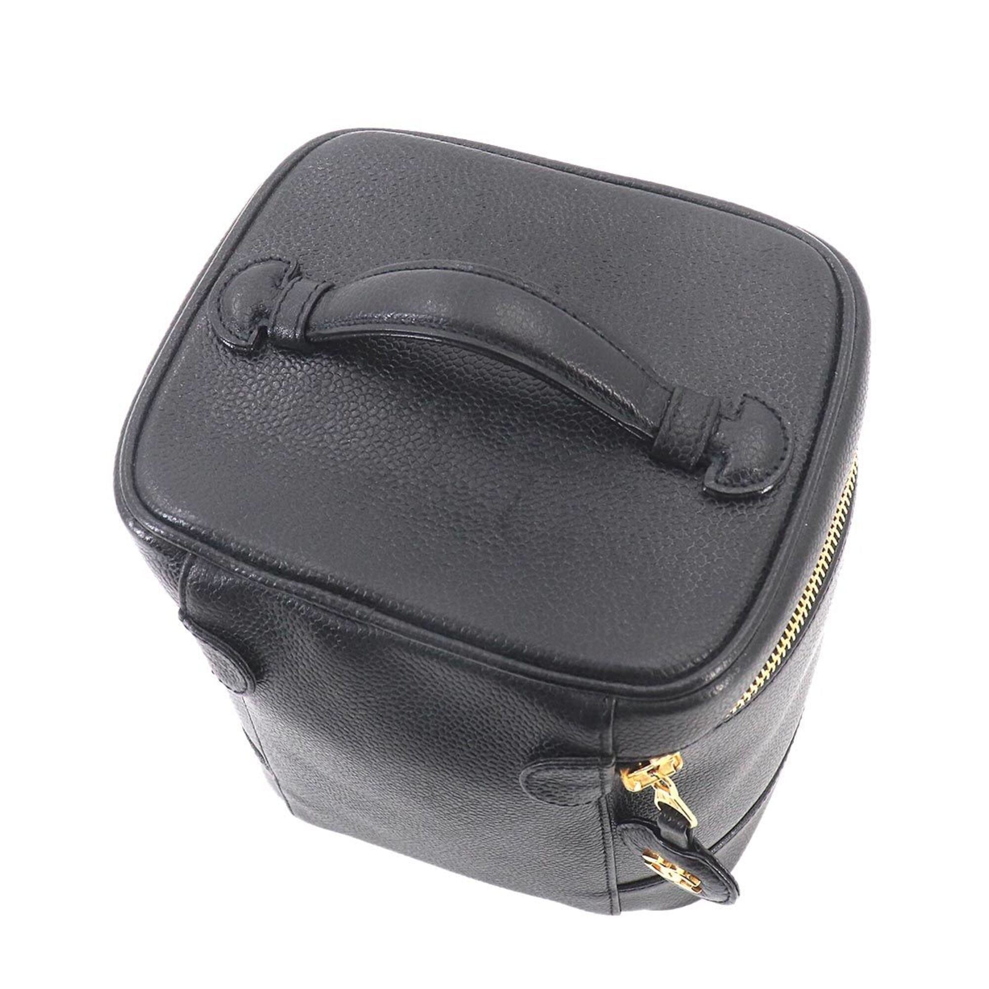 Chanel Black Grained Calfskin Handbag Vanity Bag (Pre-Owned)
