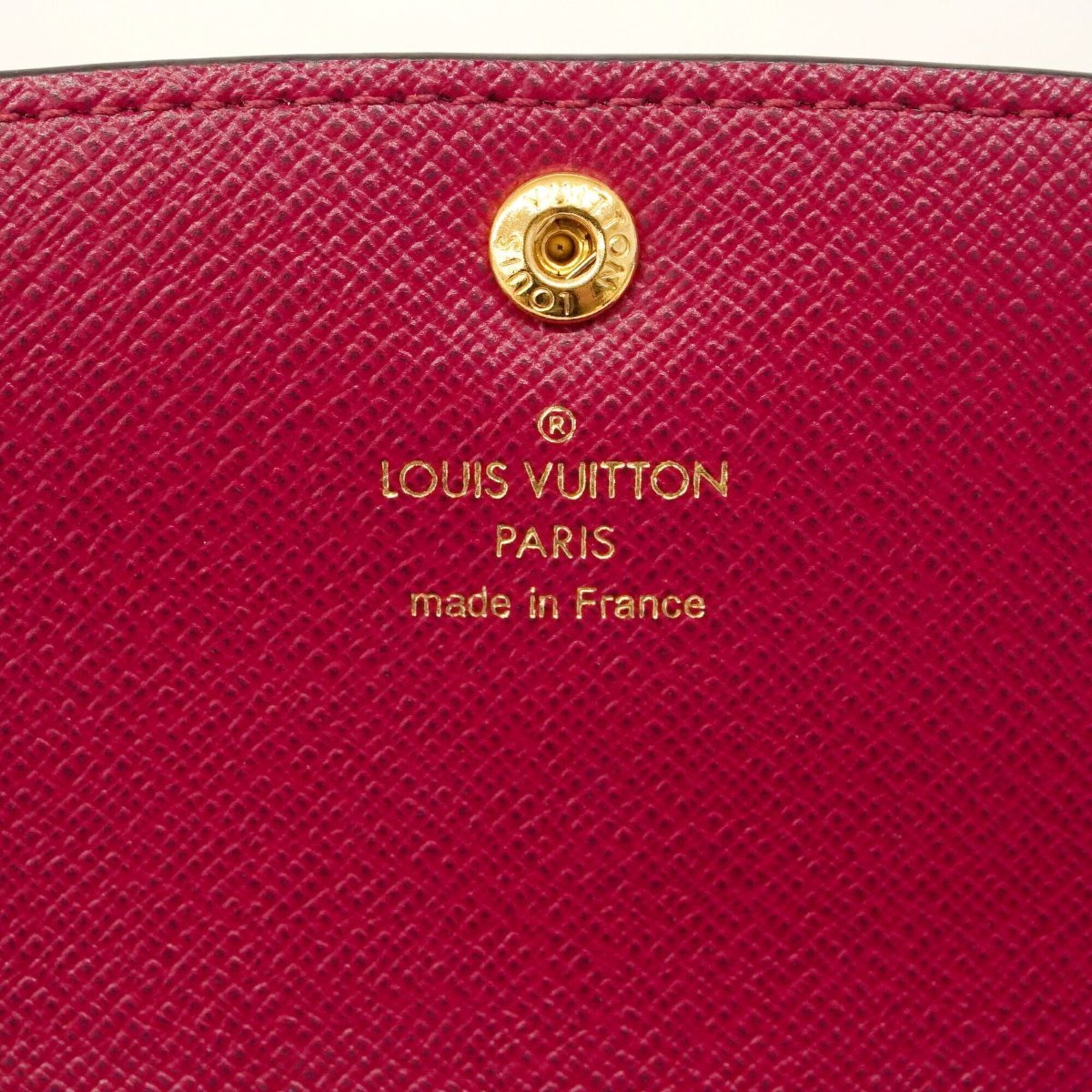 Louis Vuitton Brown Fuchsia Long Wallet (Bi-Fold) (Pre-Owned)