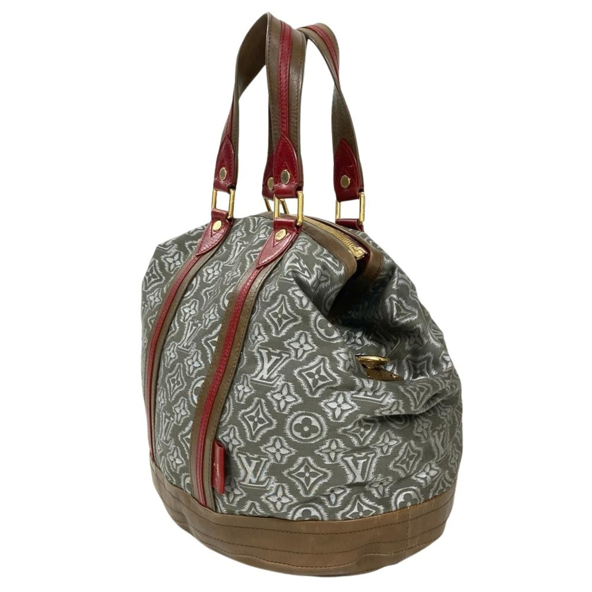 Louis Vuitton Khaki Jacquard Leather Tote Bag (Pre-Owned)