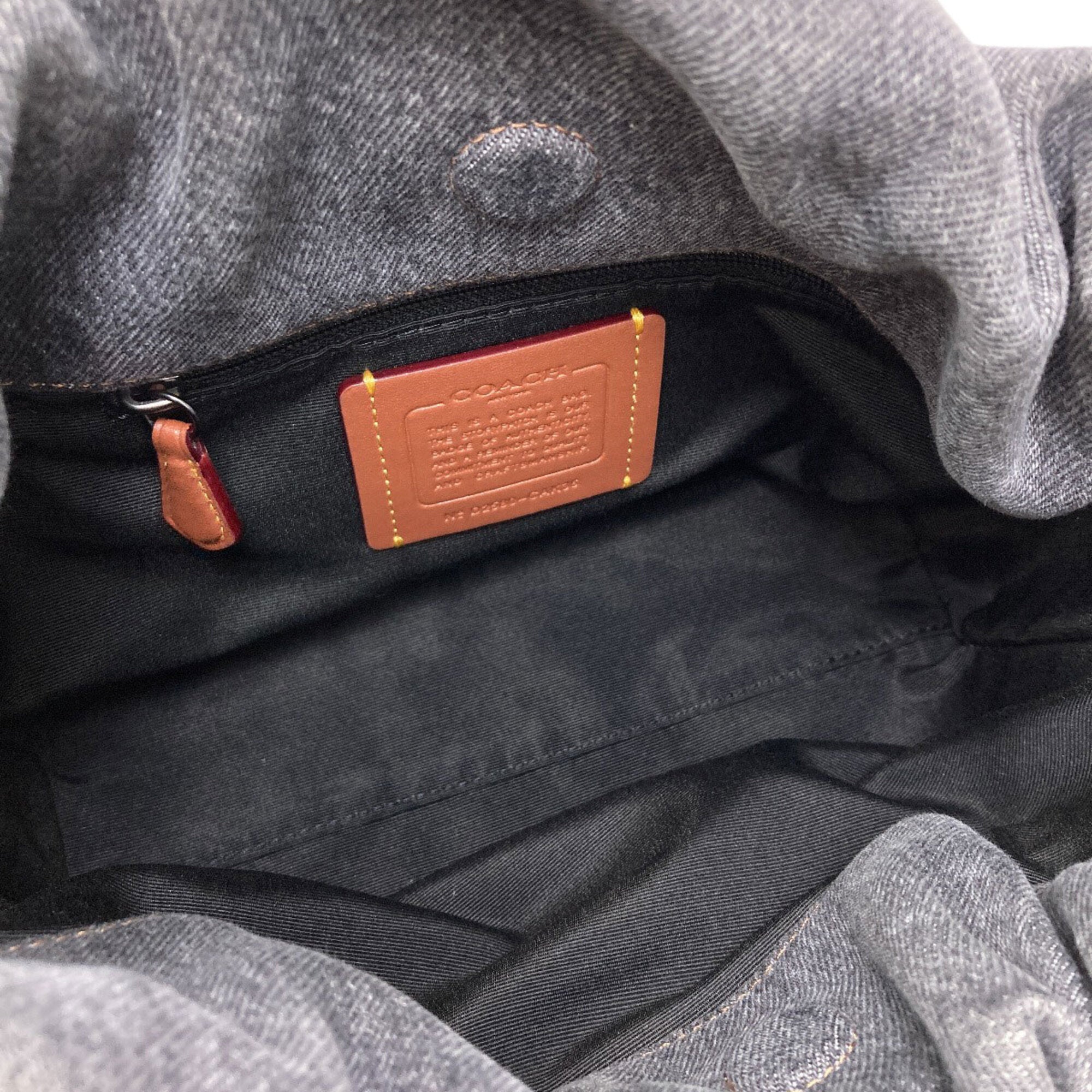 Coach Gray Denim Shoulder Bag (Pre-Owned)