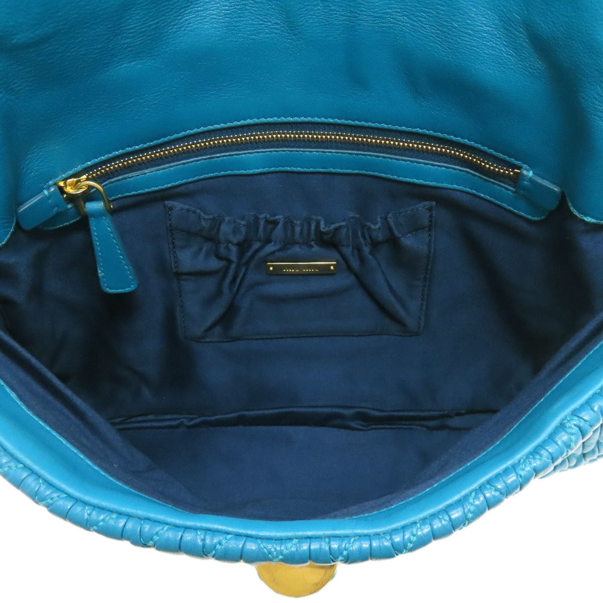 Miu Miu Blue Leather Shoulder Bag (Pre-Owned)