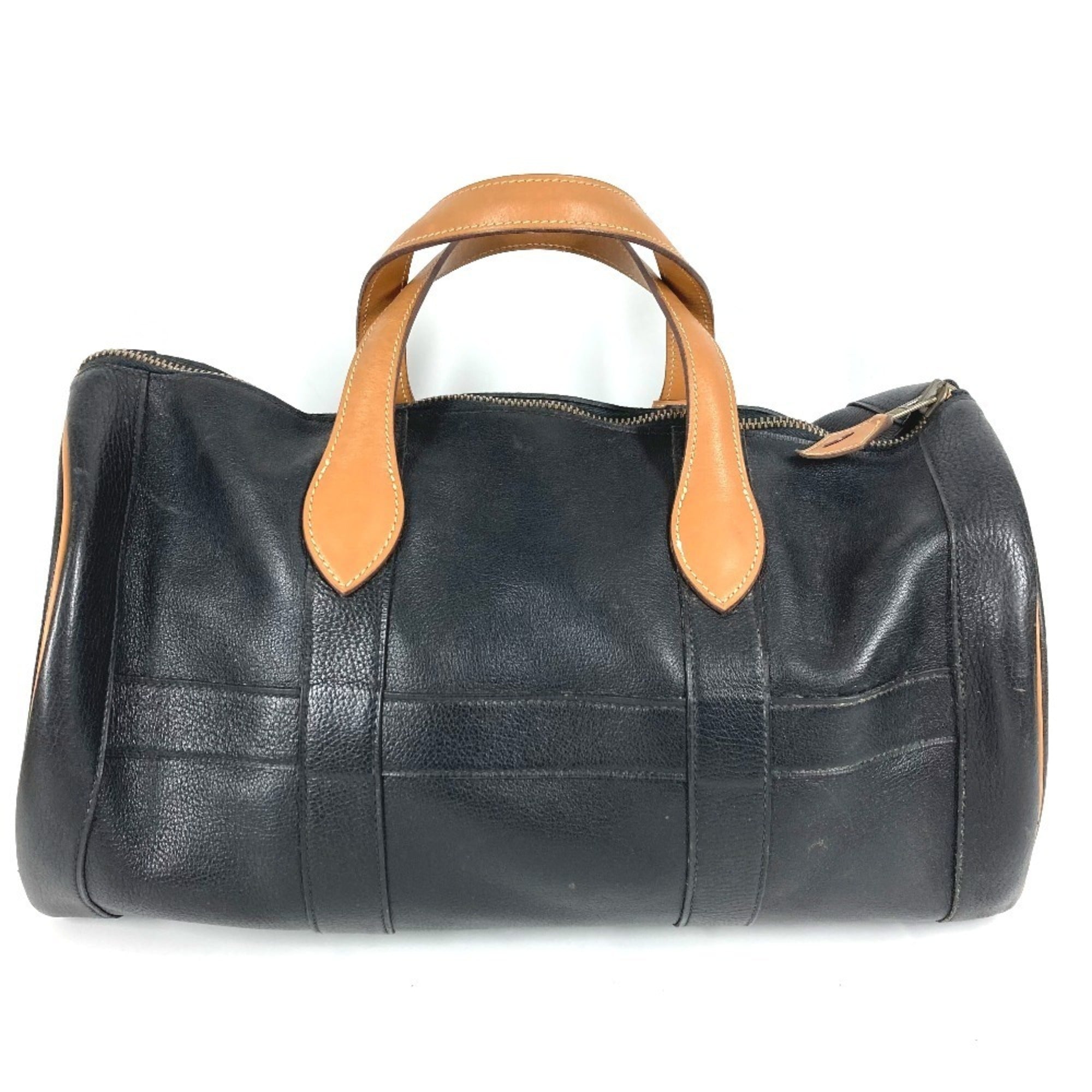 Hermes Bicolor Black Brown Ardennes Leather Boston Bag Handbag (Pre-Owned)