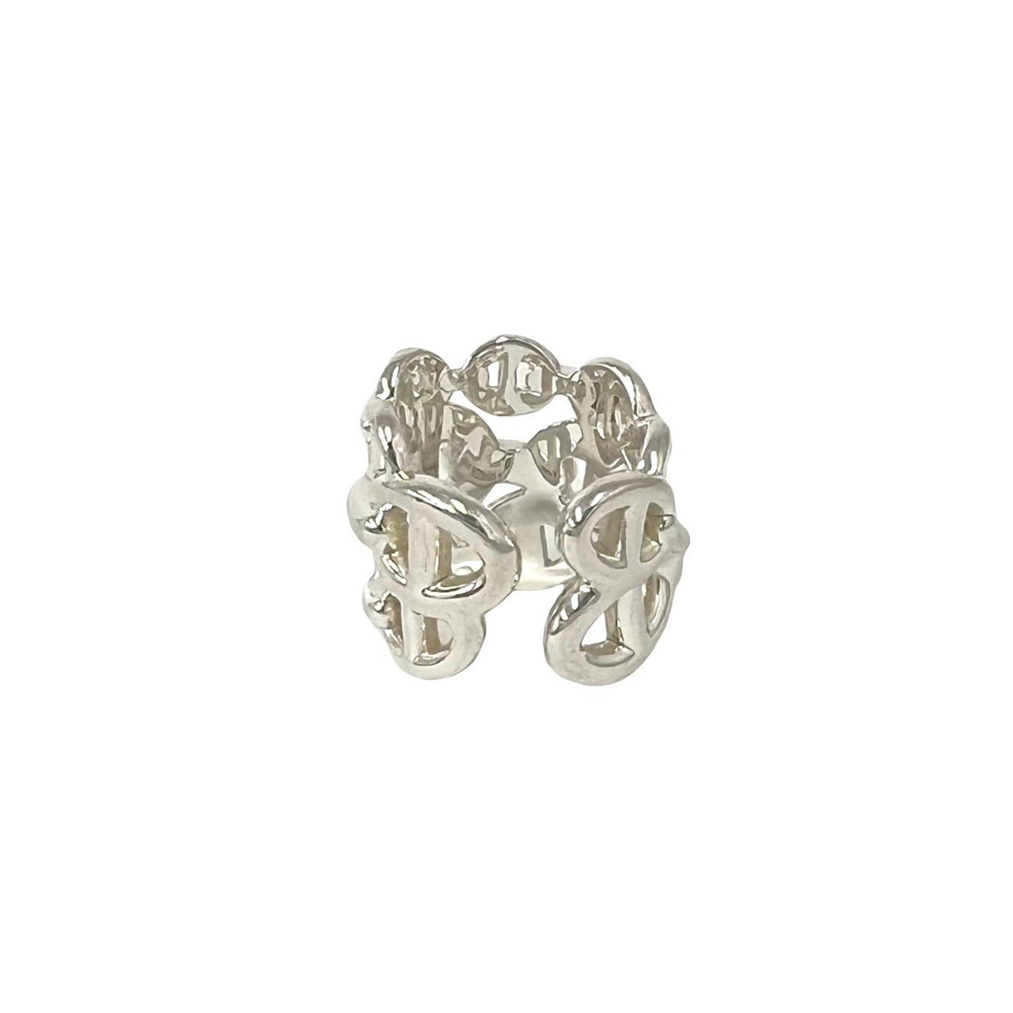 Hermes Silver Silver 925 Band Ring (Pre-Owned)
