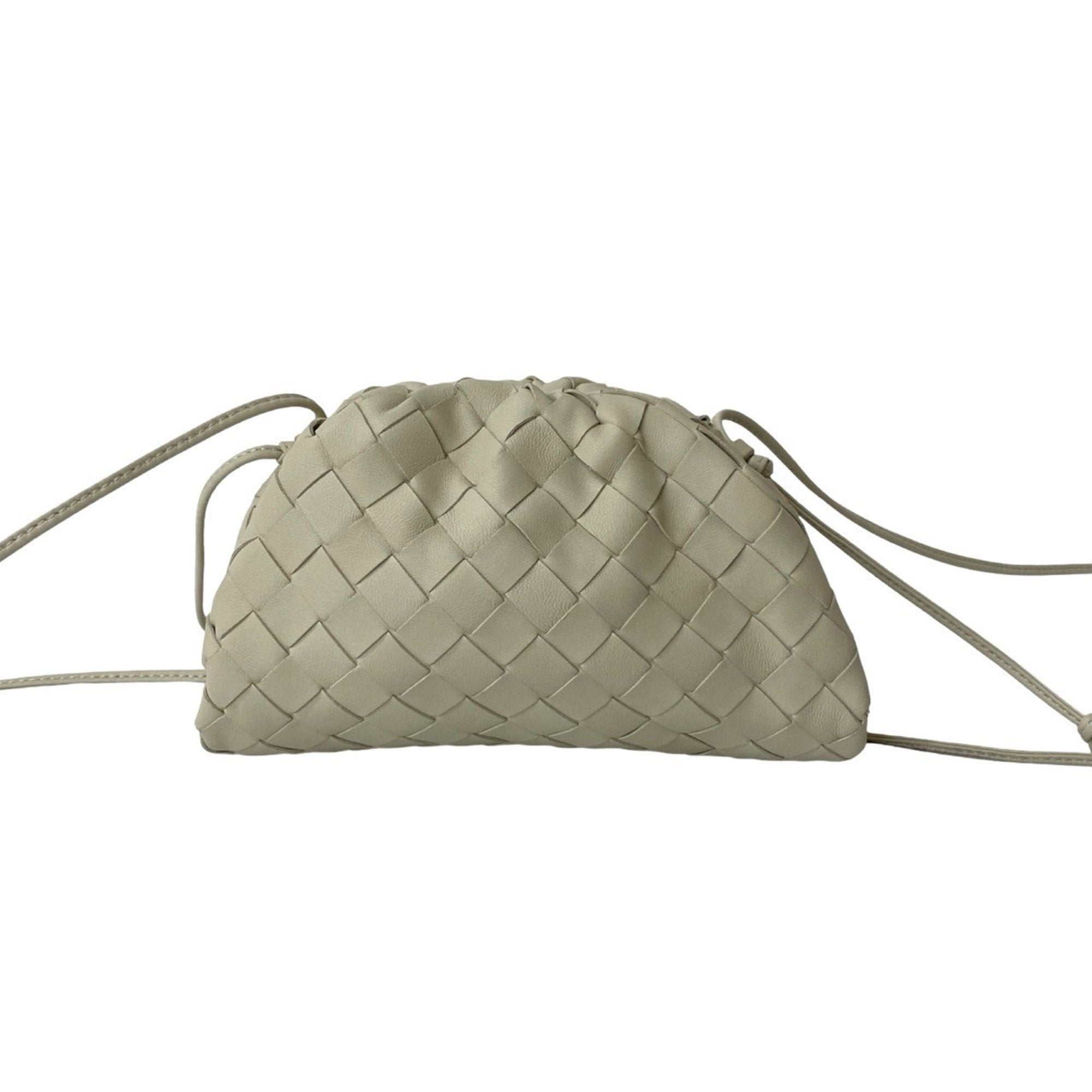 Bottega Veneta White Leather Pouch Shoulder Bag (Pre-Owned)