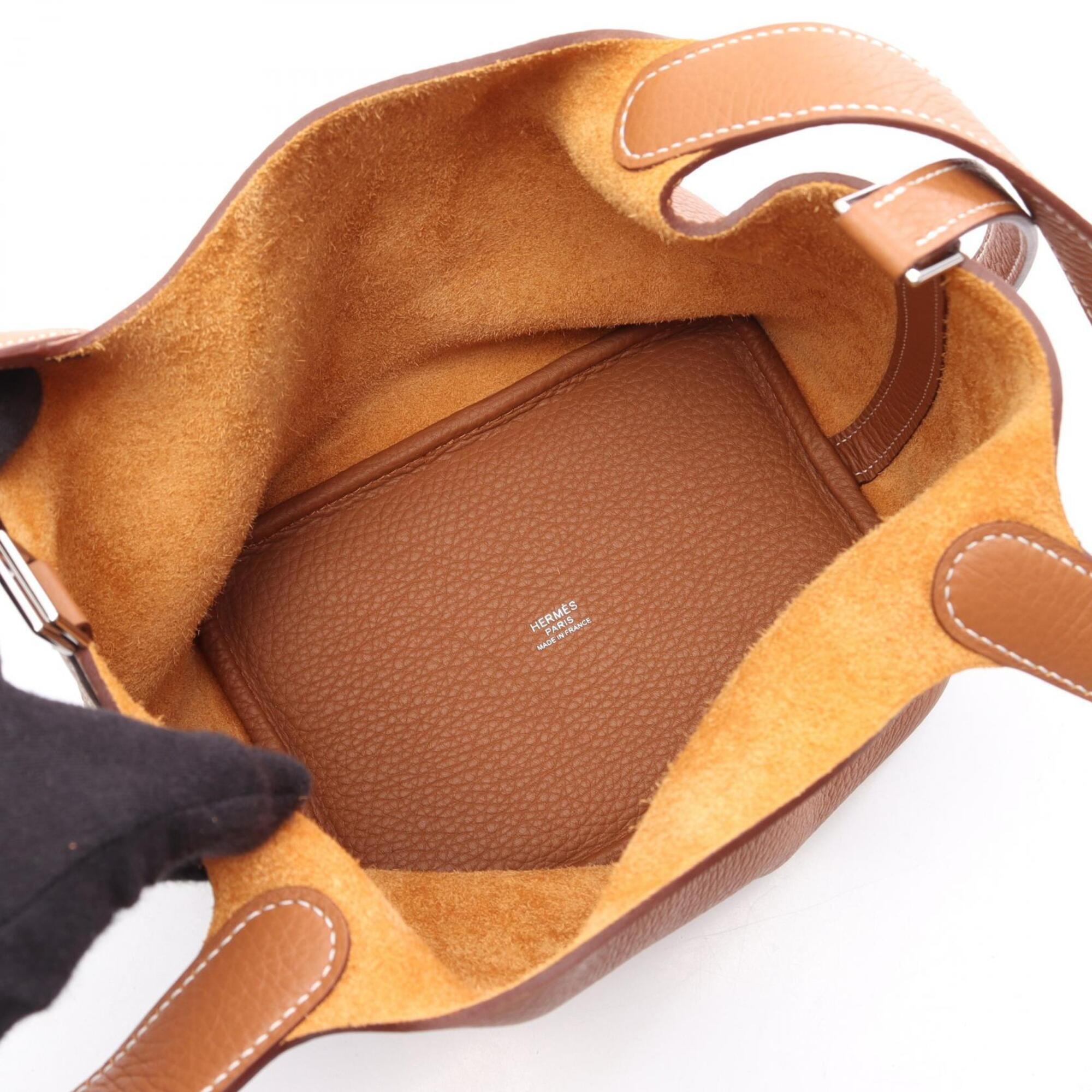Hermes Brown Taurillon Clemence Leather Handbag (Pre-Owned)