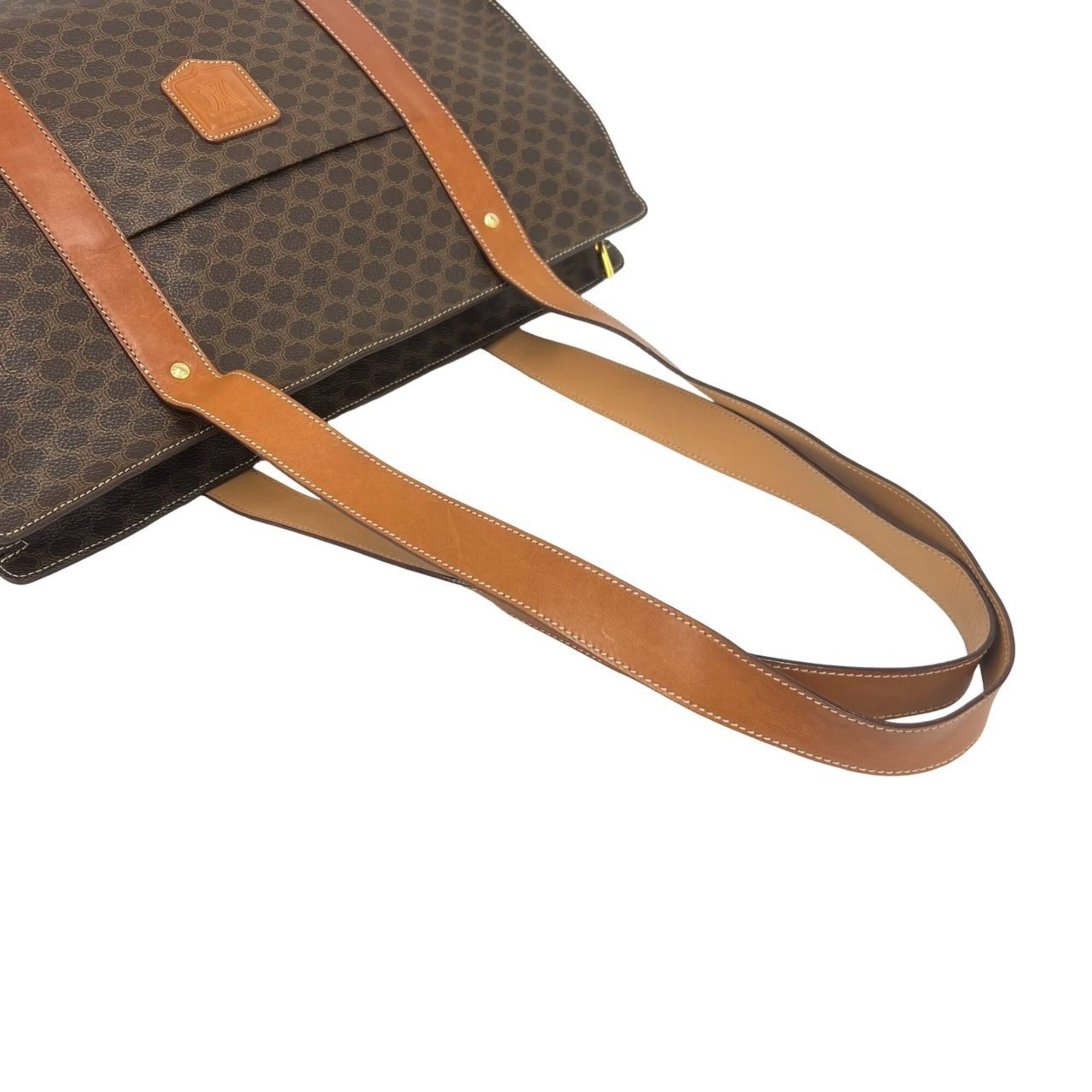 Celine Brown Leather Pvc Handbag Tote Bag (Pre-Owned)