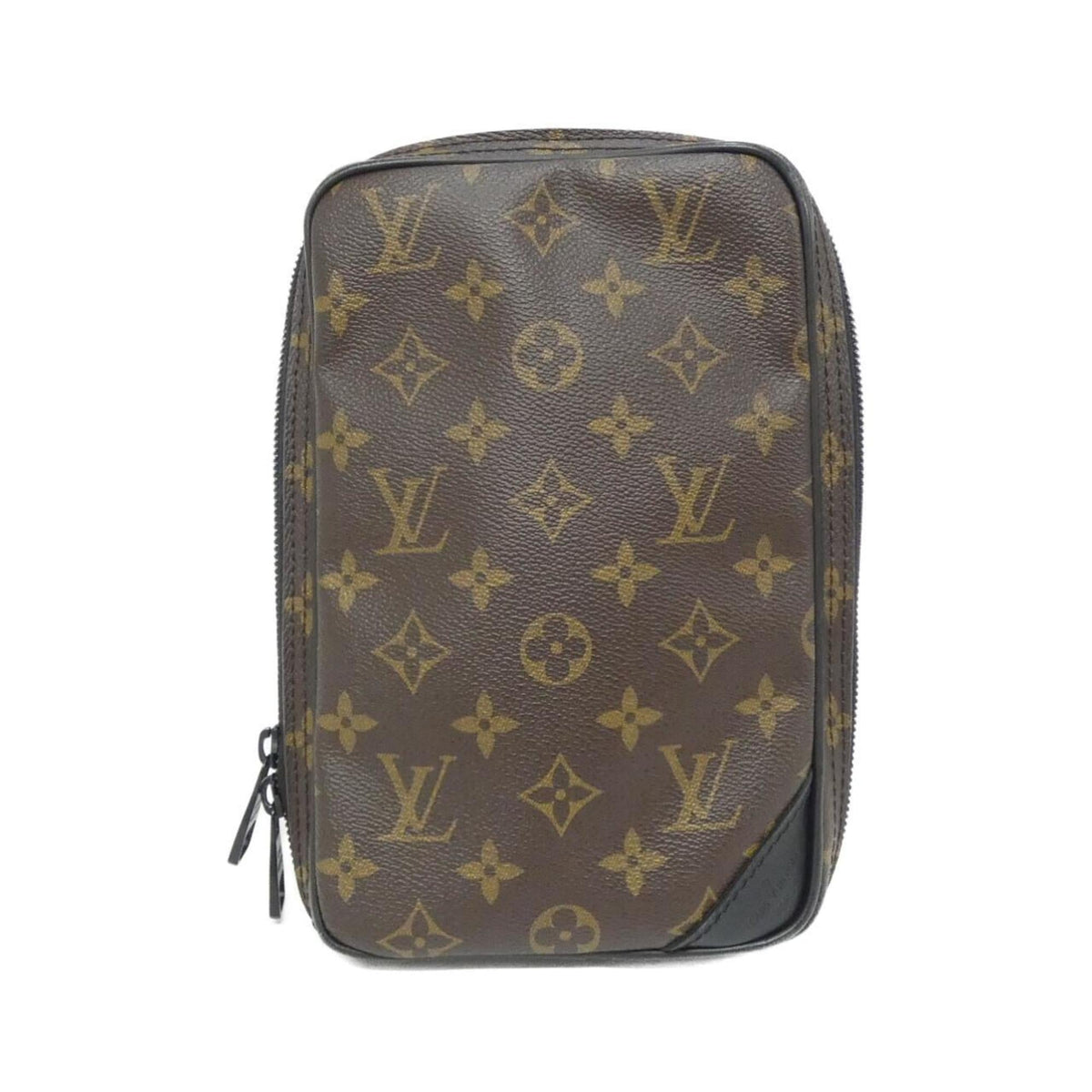 Louis Vuitton Black Brown Coated Canvas Shoulder Bag (Pre-Owned)