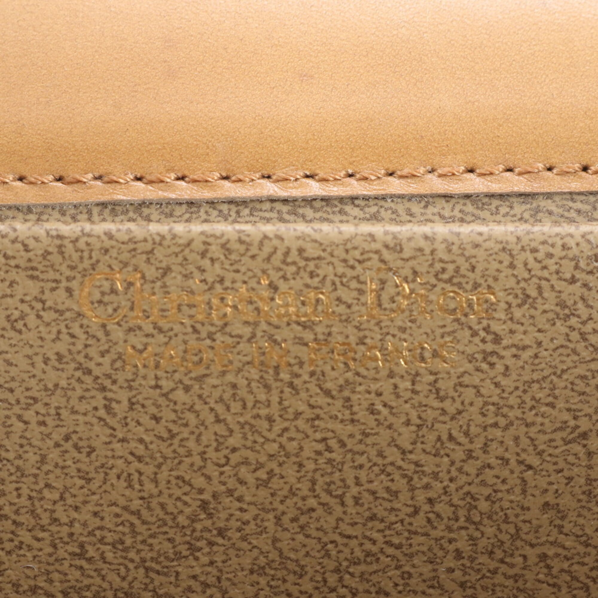 Christian Dior Beige Leather Shoulder Bag Tote Bag (Pre-Owned)