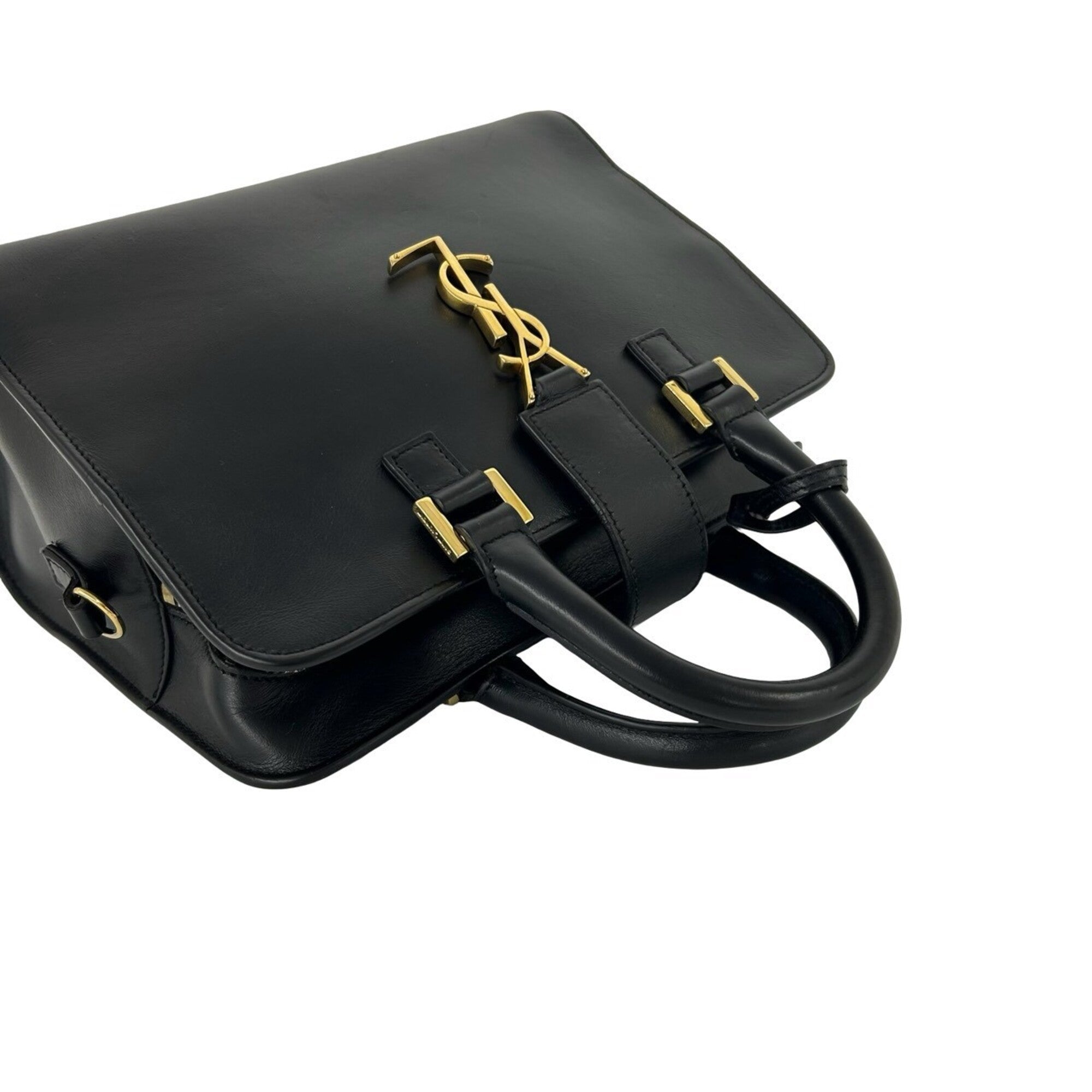 Yves Saint Laurent Black Leather Handbag Shoulder Bag (Pre-Owned)
