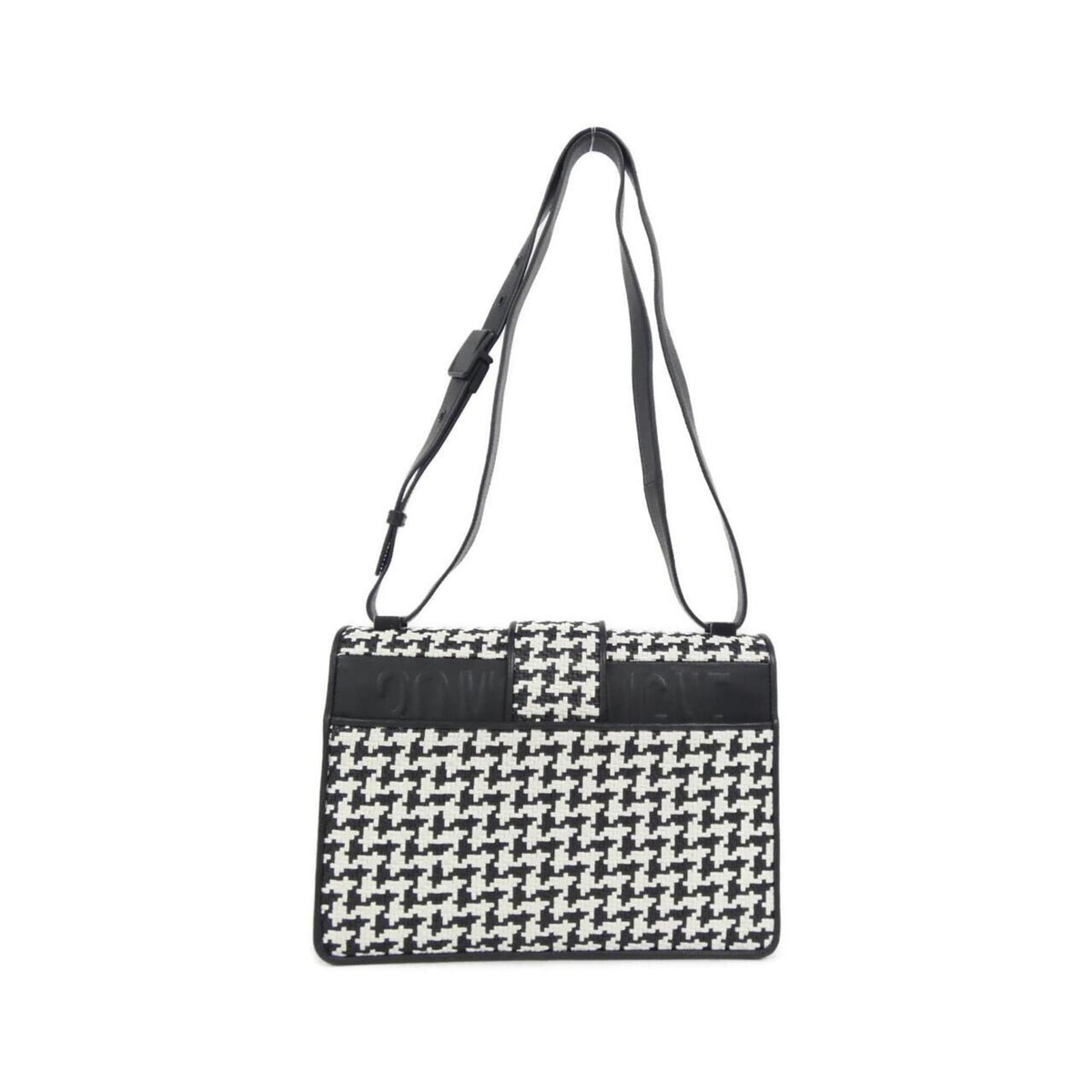 Christian Dior Black White Leather Shoulder Bag (Pre-Owned)