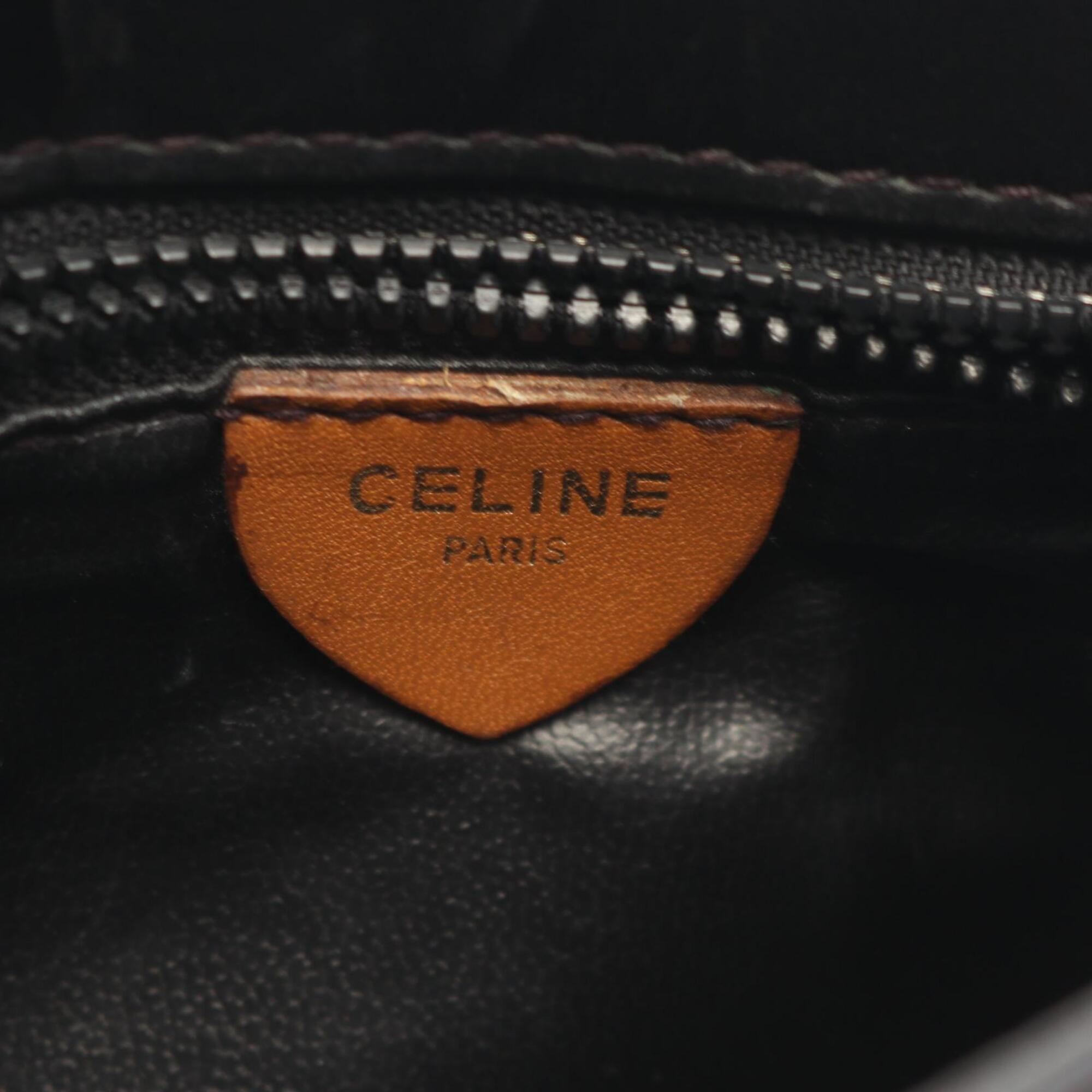 Celine Black Brown Leather Handbag Shoulder Bag (Pre-Owned)