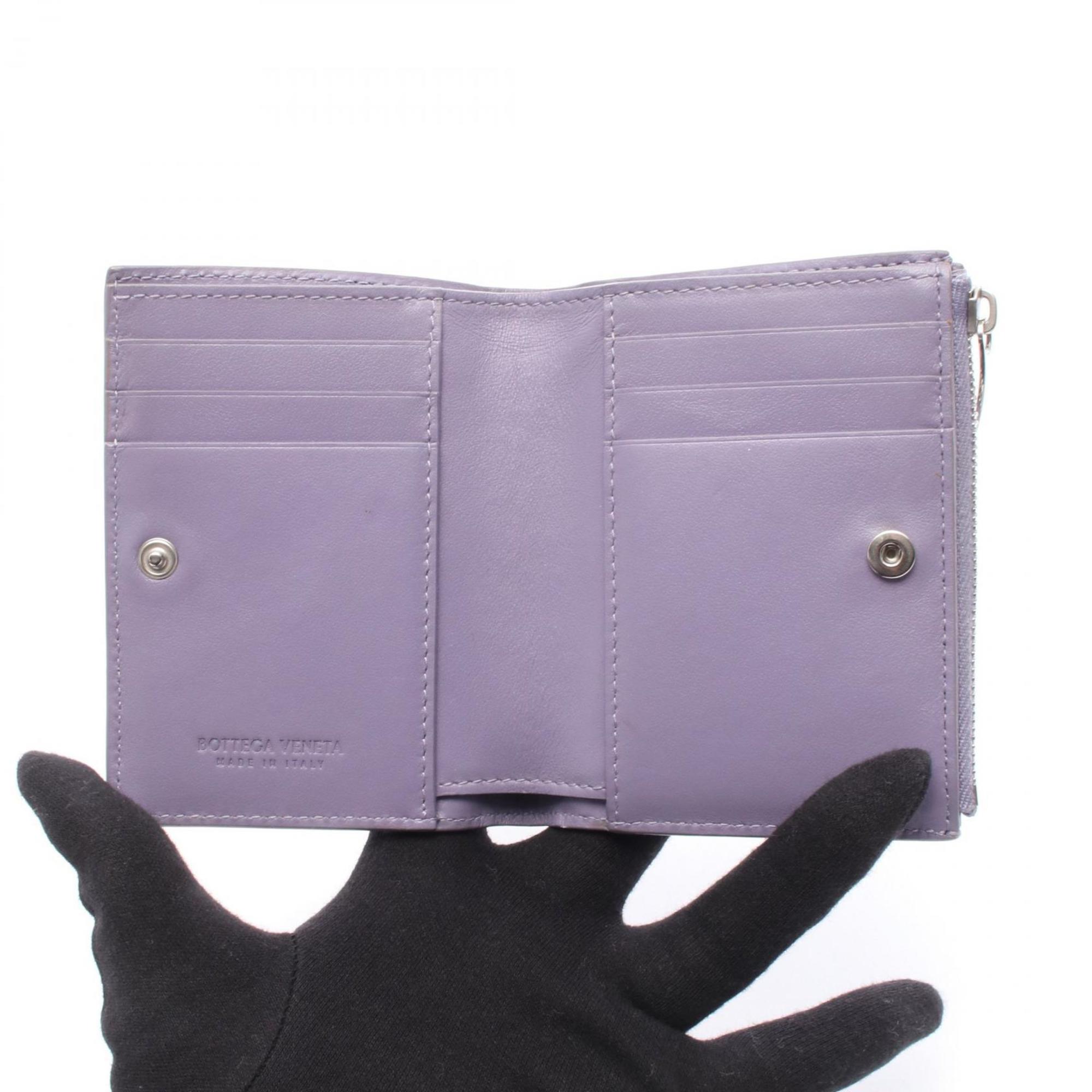 Bottega Veneta Purple Leather Wallet (Bi-Fold) (Pre-Owned)