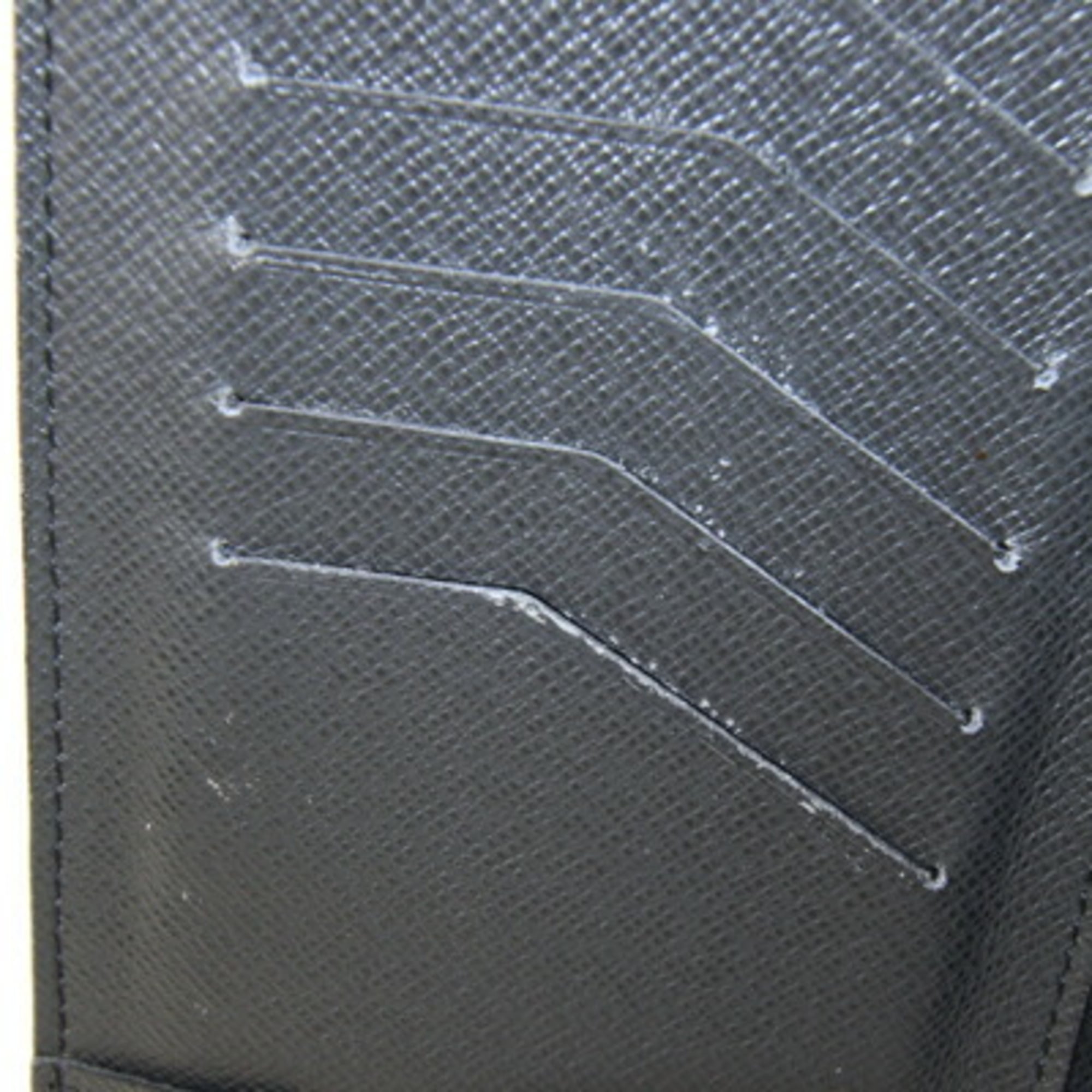 Louis Vuitton Black Noir Taiga Leather Long Bill Wallet (Bi-Fold) (Pre-Owned)