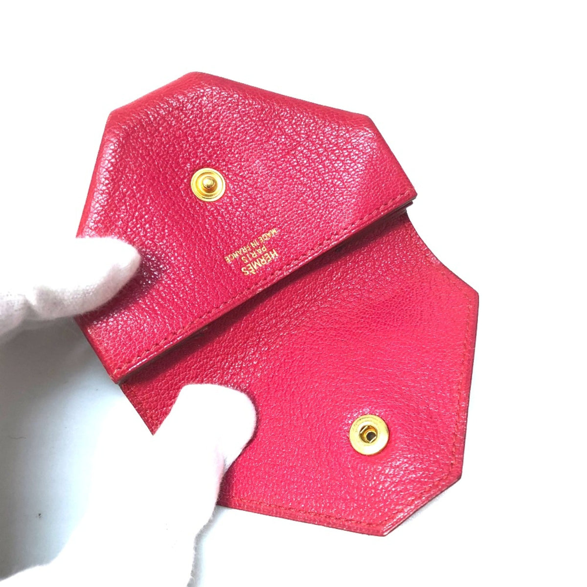Hermes Pink Leather Coin Purse/Coin Case (Pre-Owned)