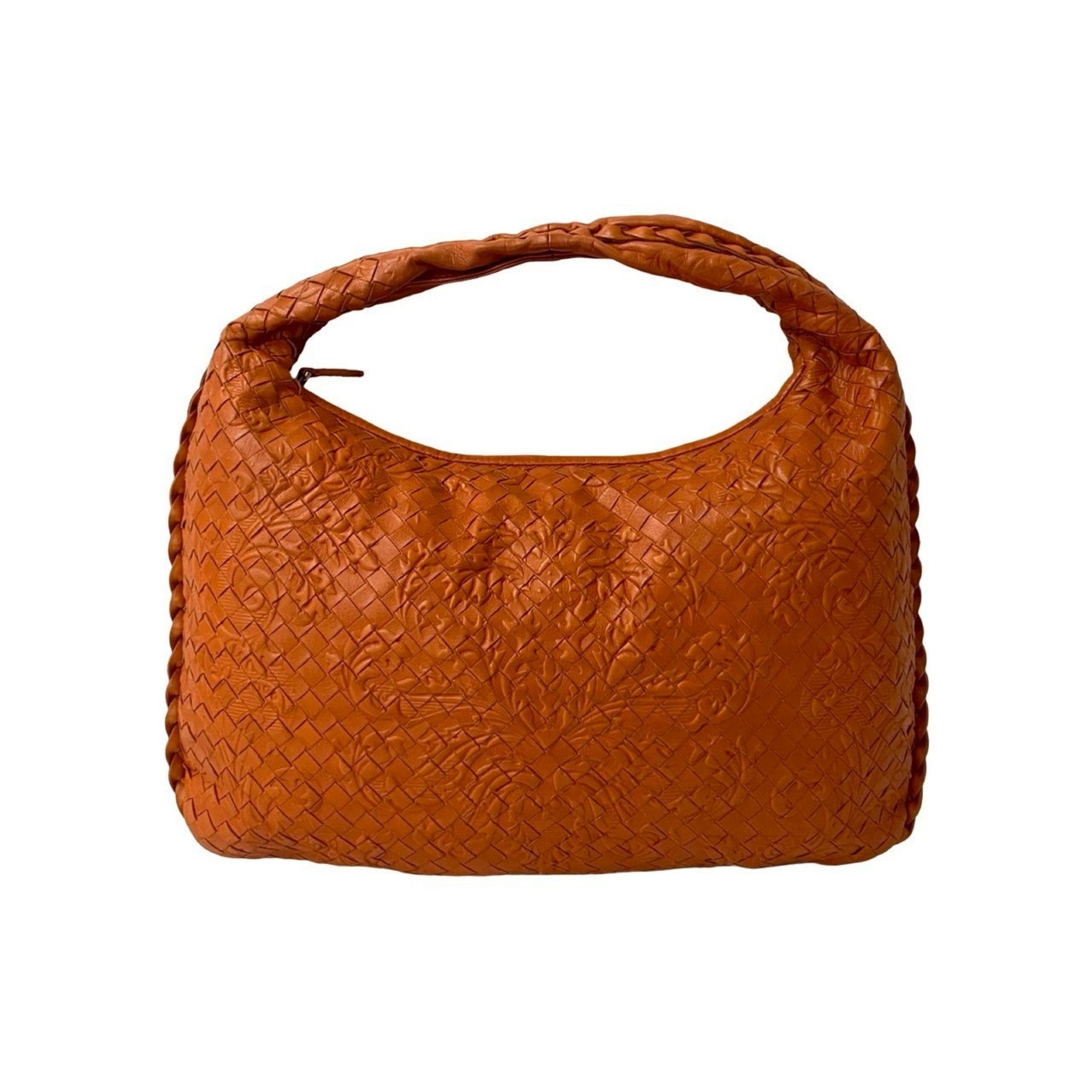 Bottega Veneta Orange Leather Handbag Tote Bag (Pre-Owned)