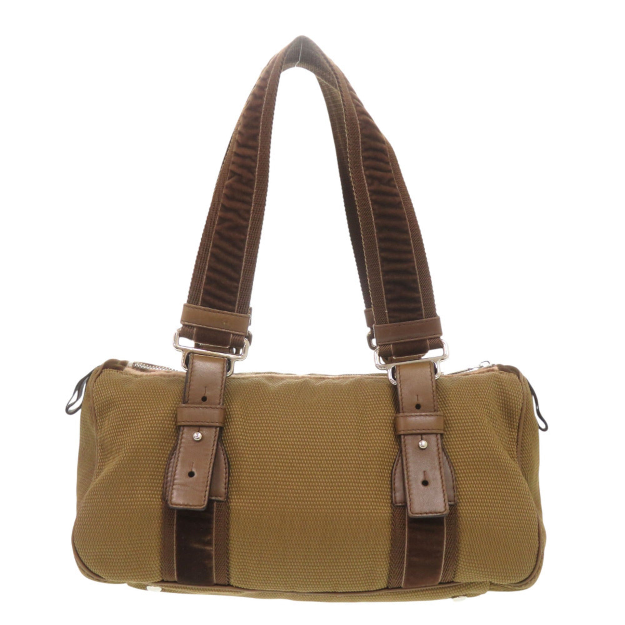 Yves Saint Laurent Brown Canvas Handbag (Pre-Owned)