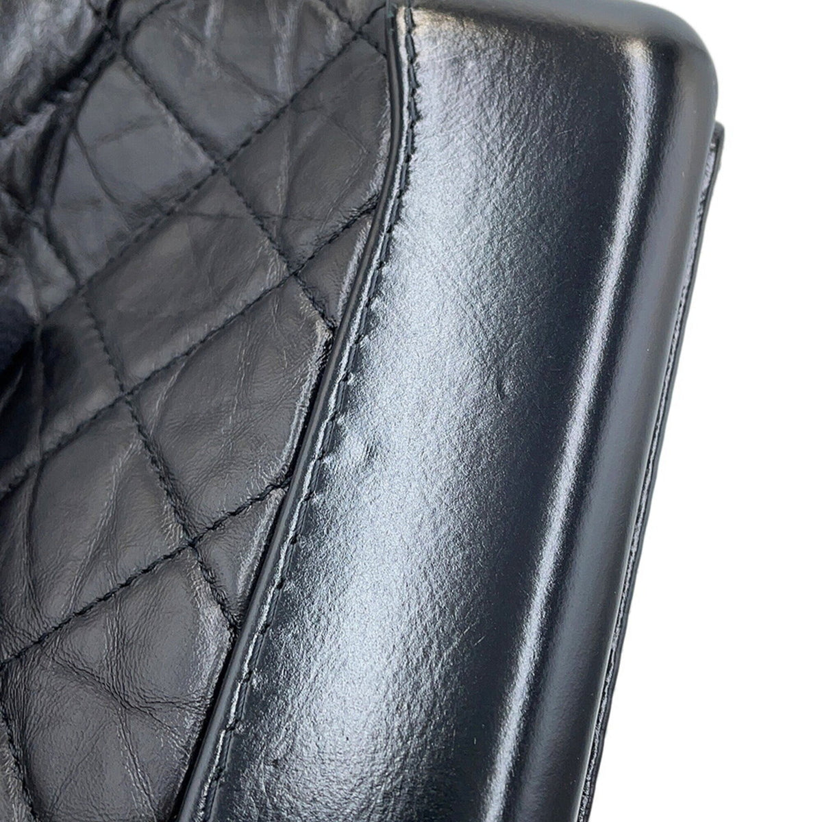 Chanel Gabriel Black Leather Handbag Shoulder Bag (Pre-Owned)
