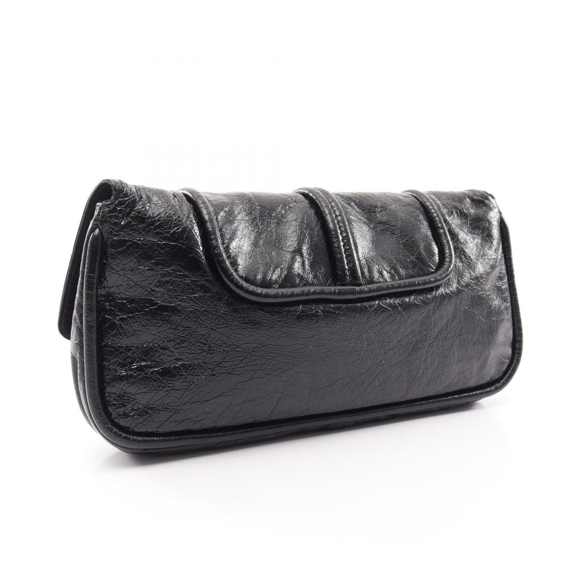 Loewe Black Leather Clutch Bag Handbag (Pre-Owned)