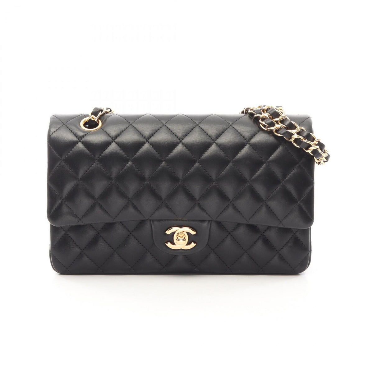 Chanel Black Leather Handbag Shoulder Bag (Pre-Owned)