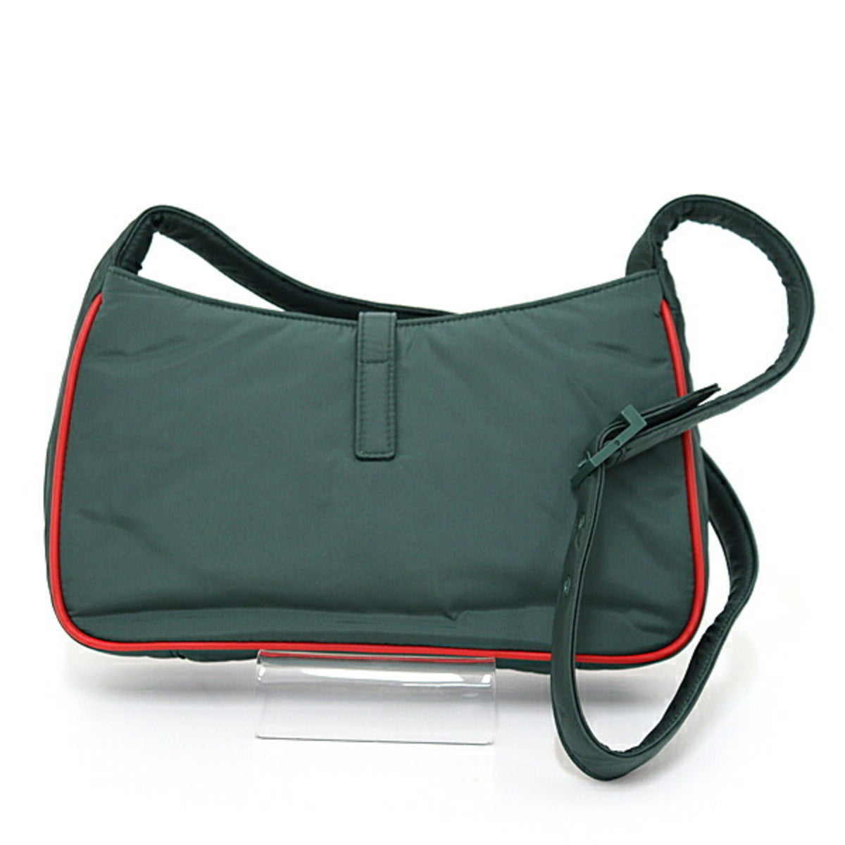 Saint Laurent Green Khaki Red Color Leather Shoulder Bag (Pre-Owned)