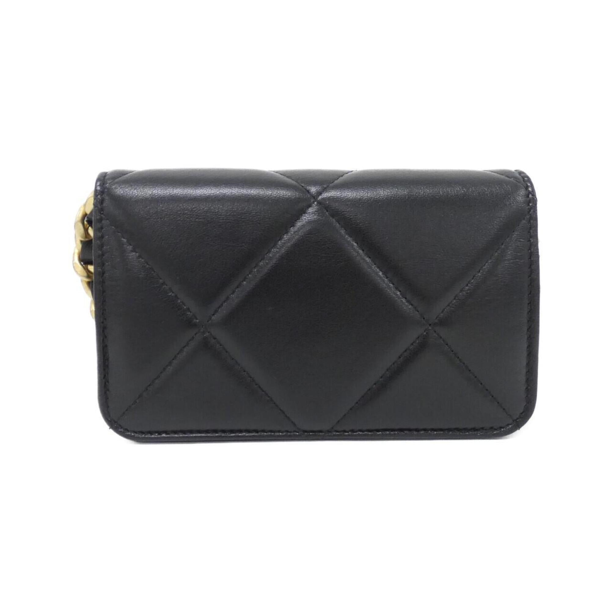 Chanel Black Leather Handbag Shoulder Bag (Pre-Owned)