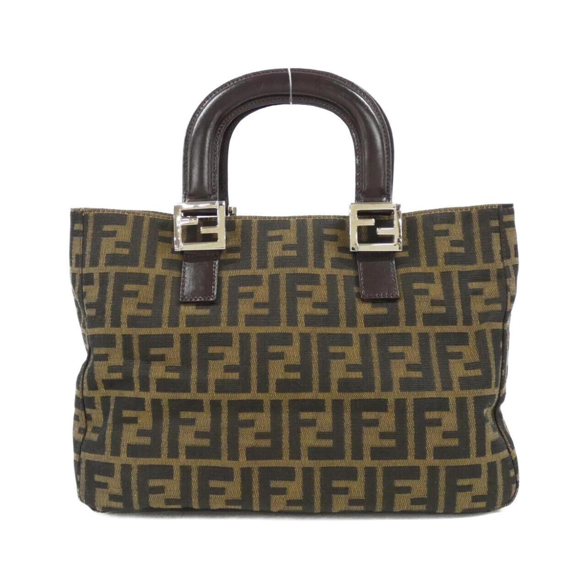 Fendi Silver Canvas Handbag (Pre-Owned)