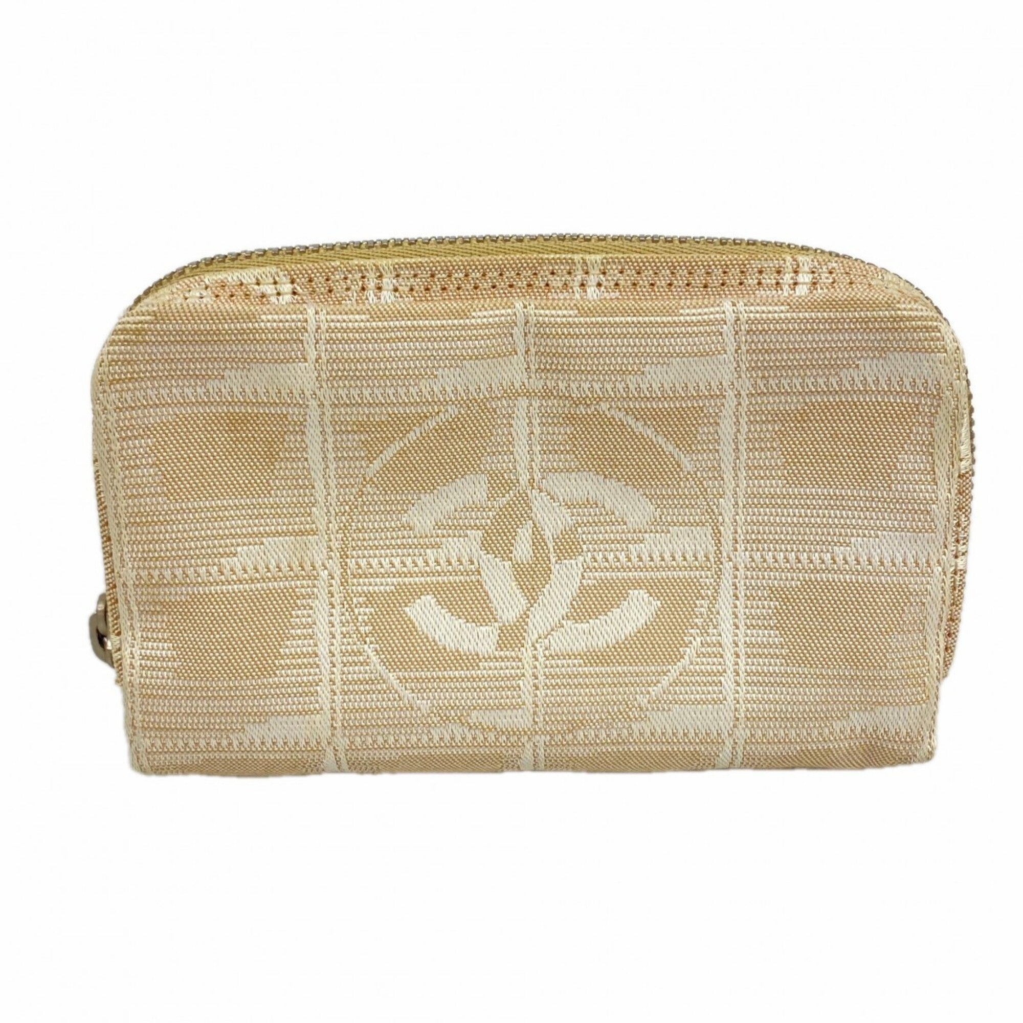 Chanel Beige Nylon Coin Purse/Coin Case (Pre-Owned)