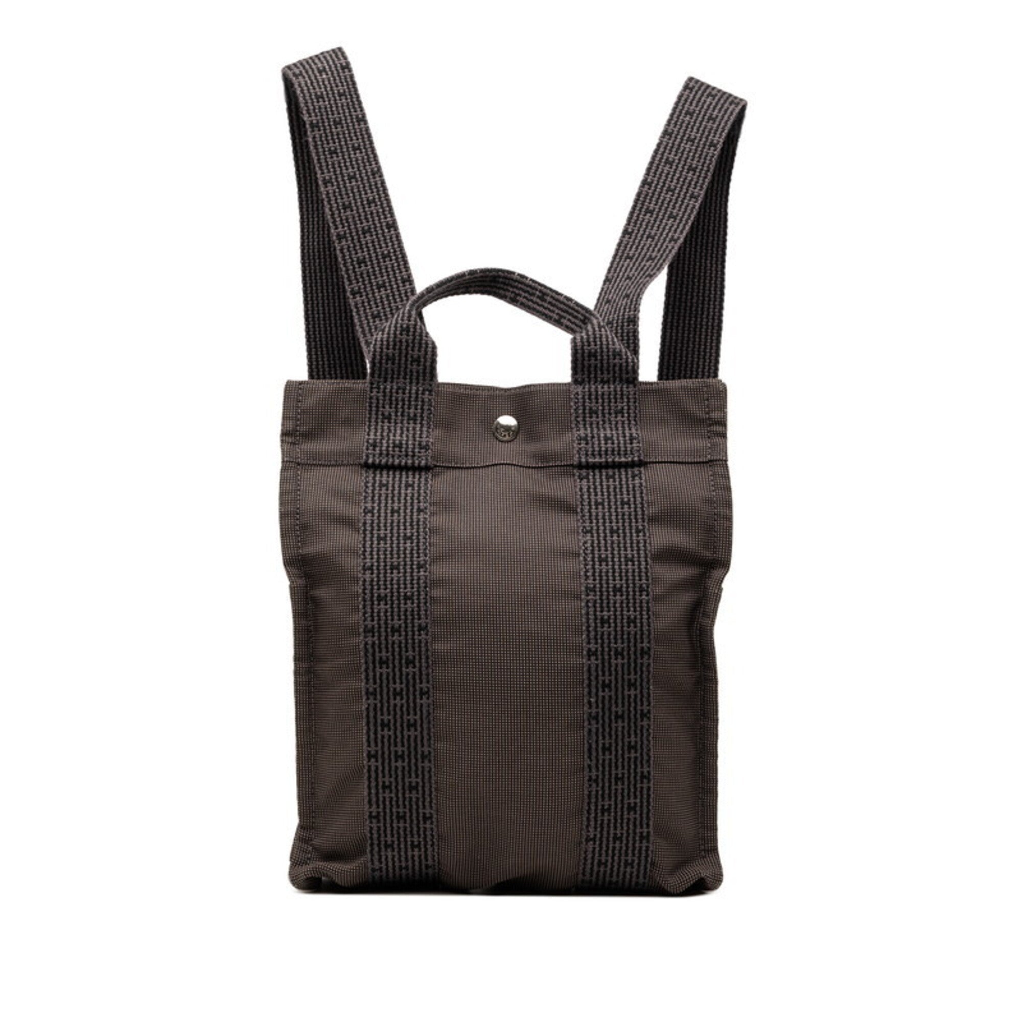 Hermes Gray Canvas Backpack (Pre-Owned)