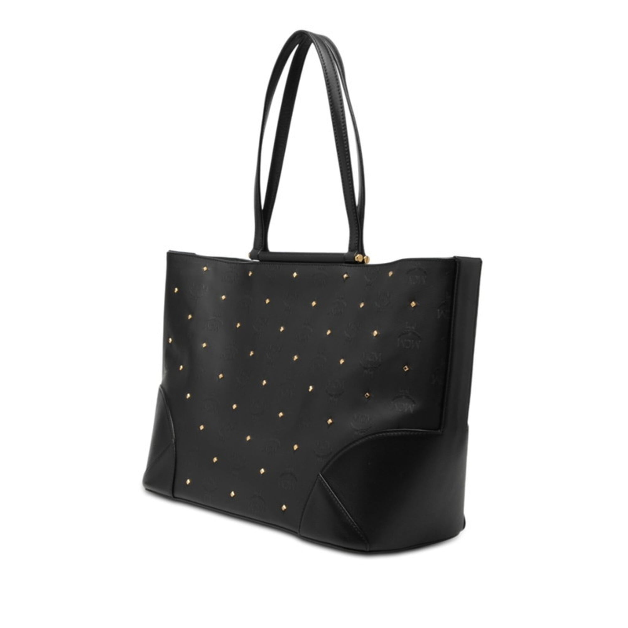 Mcm Black Leather Pvc Shoulder Bag Tote Bag (Pre-Owned)