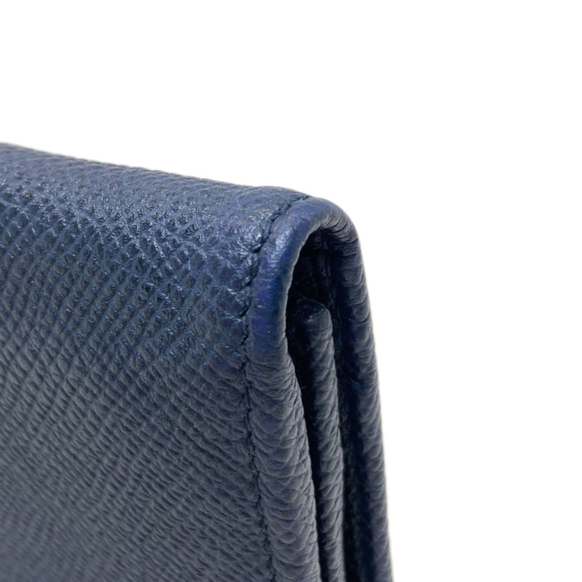Bvlgari Bvlgari Bvlgari Navy Leather Long Wallet (Bi-Fold) (Pre-Owned)