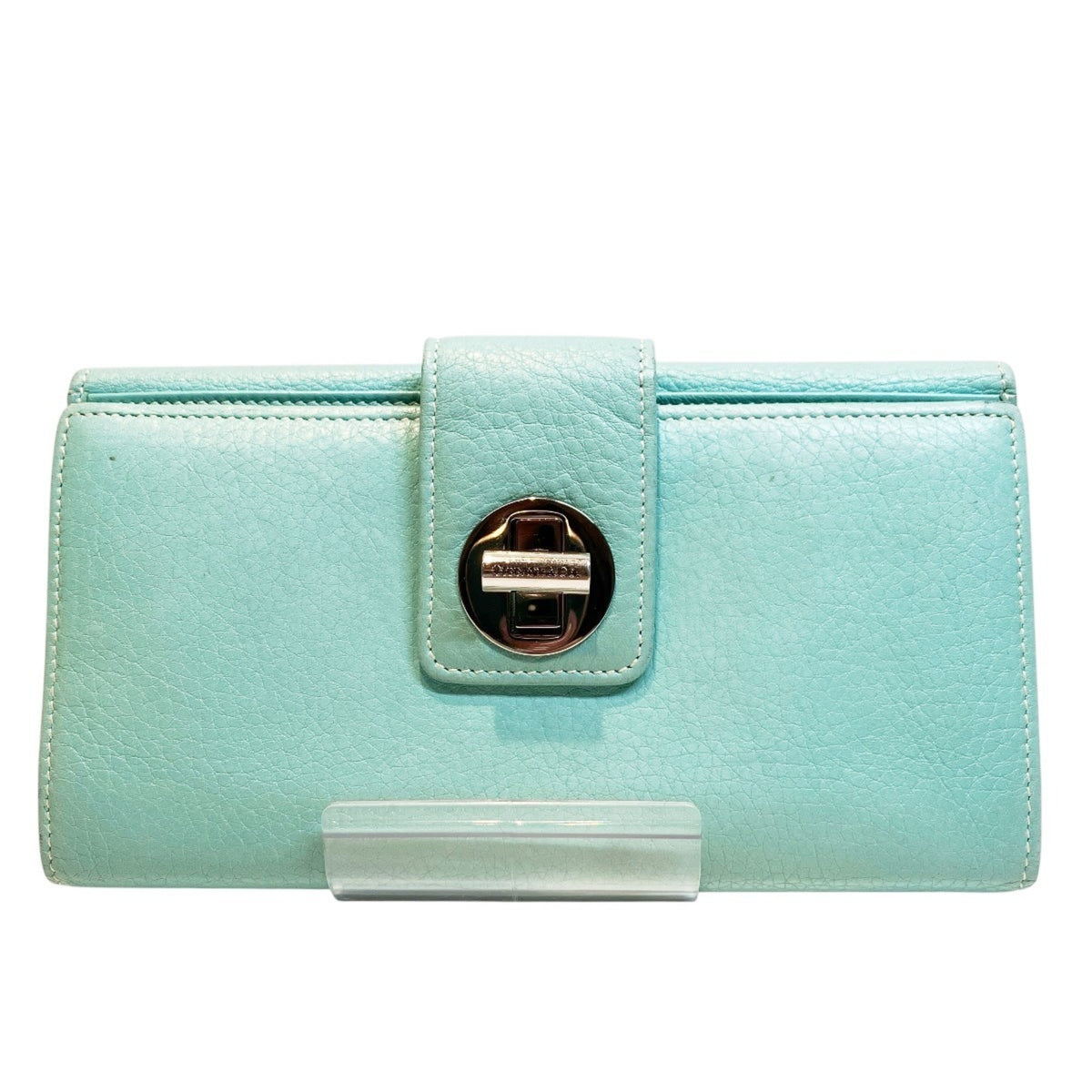 Tiffany Blue Emerald Green Leather Long Wallet (Bi-Fold) (Pre-Owned)