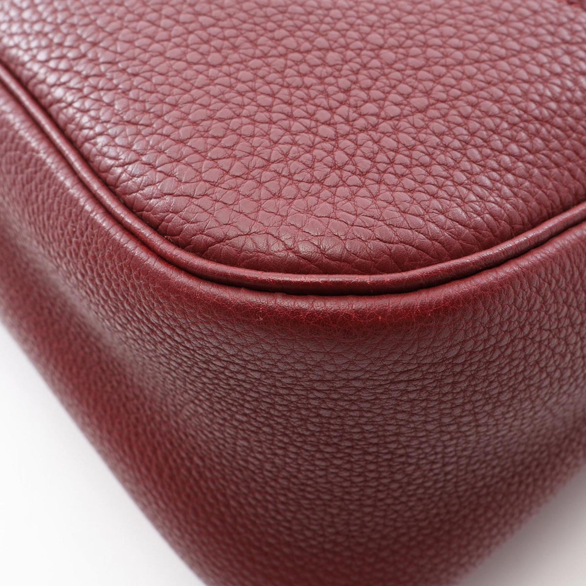 Hermes Bordeaux Rouge H Togo Leather Handbag Shoulder Bag (Pre-Owned)