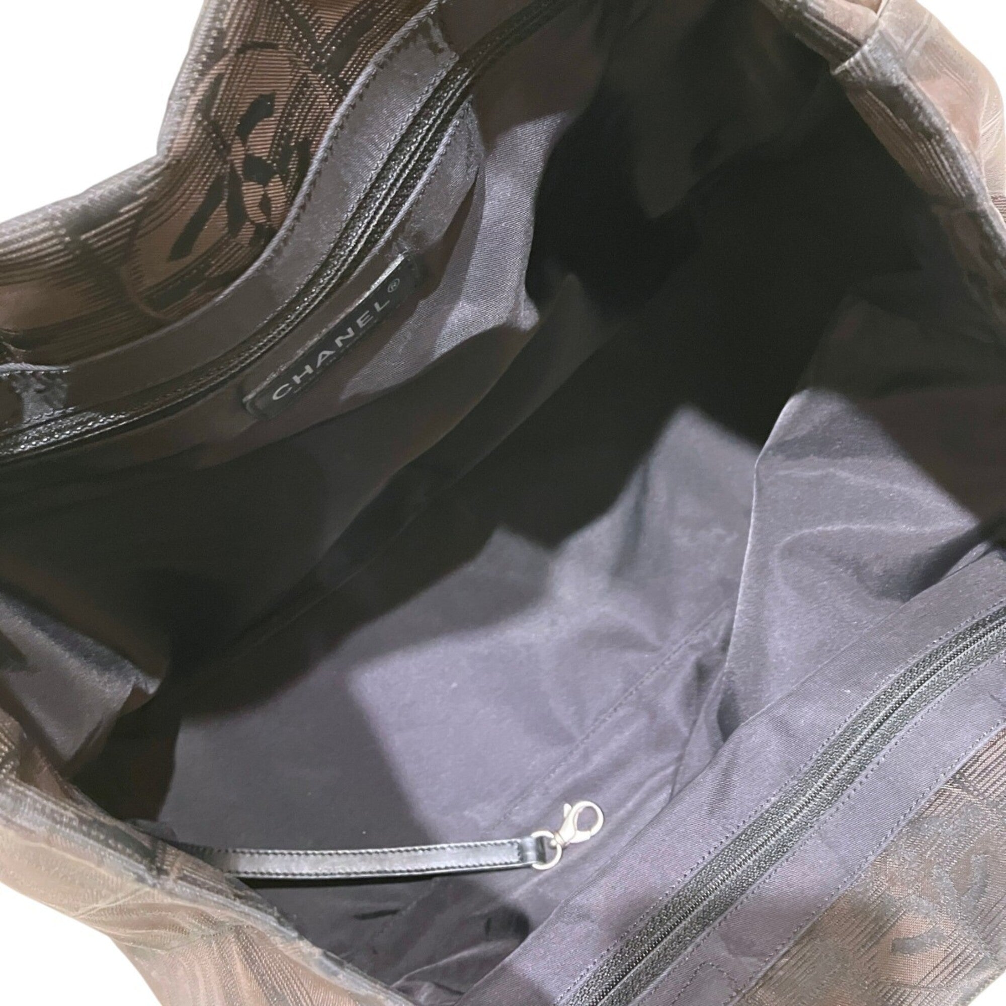 Chanel New Travel Line Brown New Travel Line Nylon Leather Tote Bag (Pre-Owned)