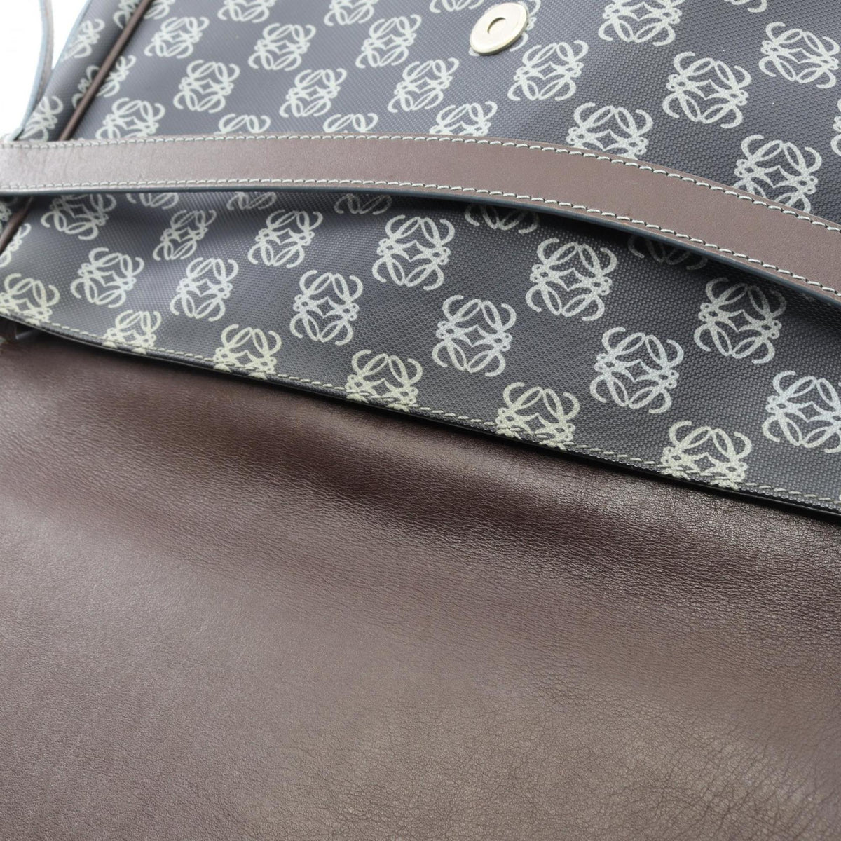 Loewe Blue Brown Coated Canvas Pvc Leather Shoulder Bag (Pre-Owned)